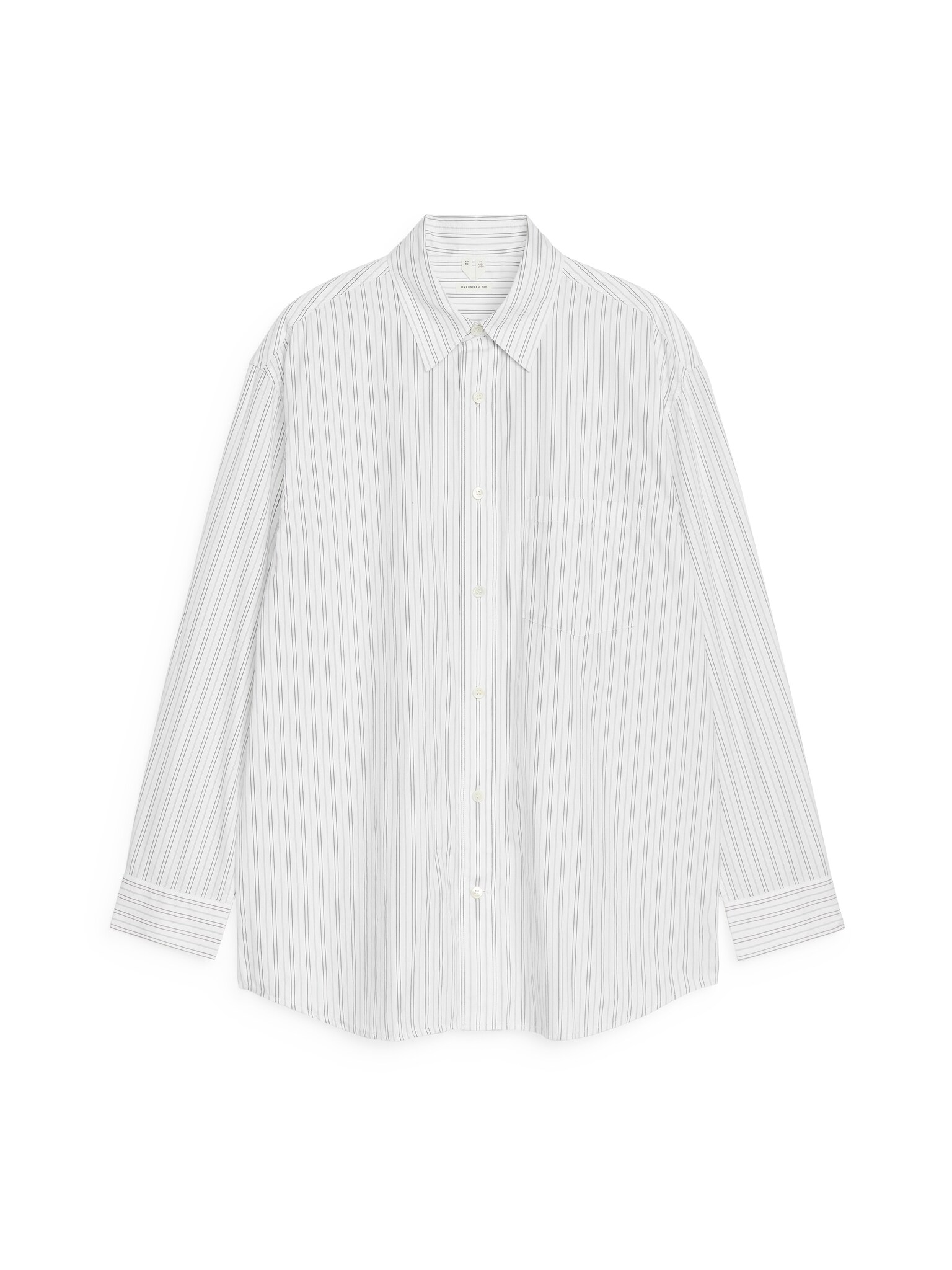 Oversized-Hemd aus Popeline - Weiß/Schwarz