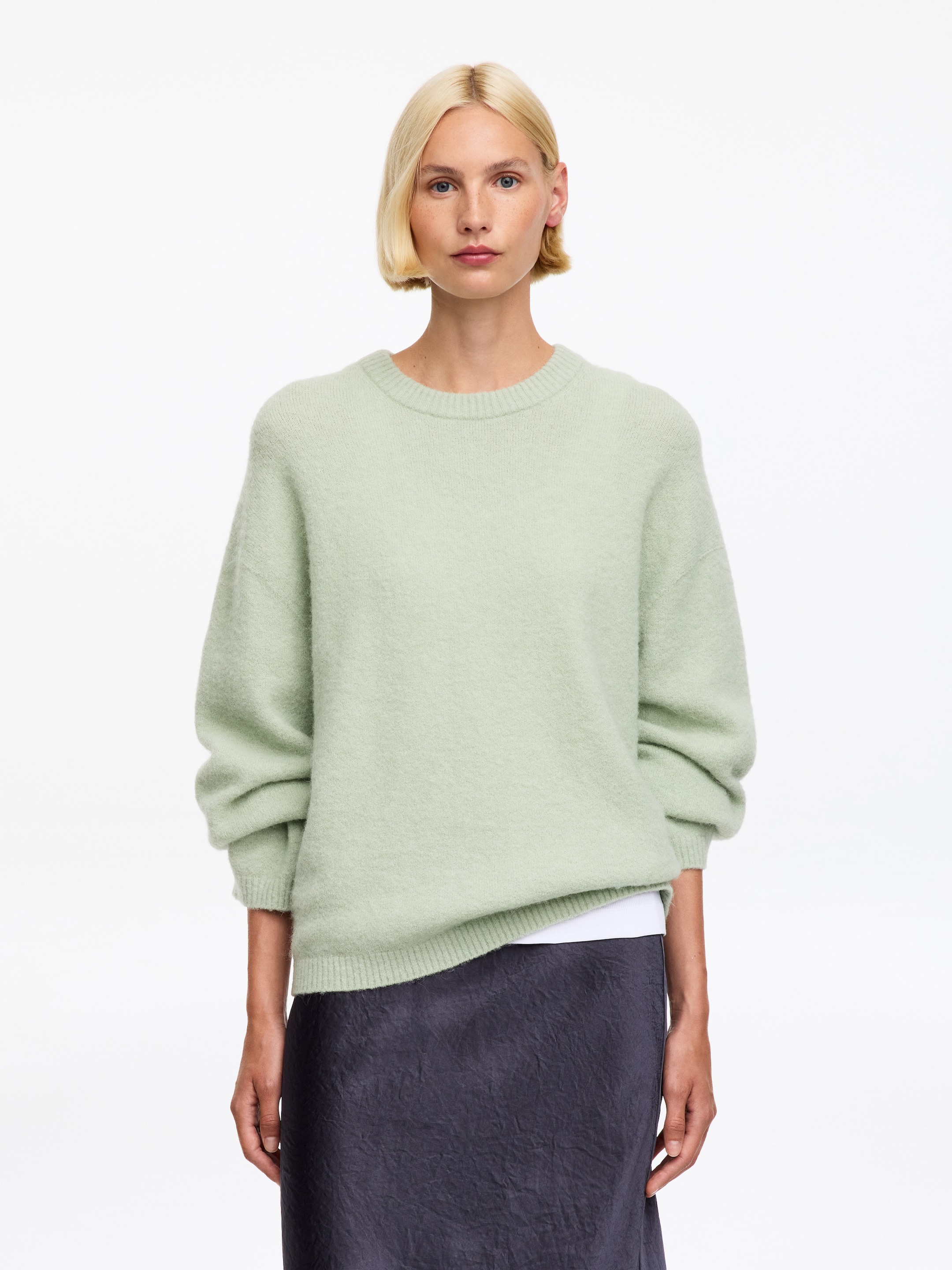 Jersey de mezcla de lana y alpaca - Salvia - Oversized - women - StillMedia/Lookbook - 3