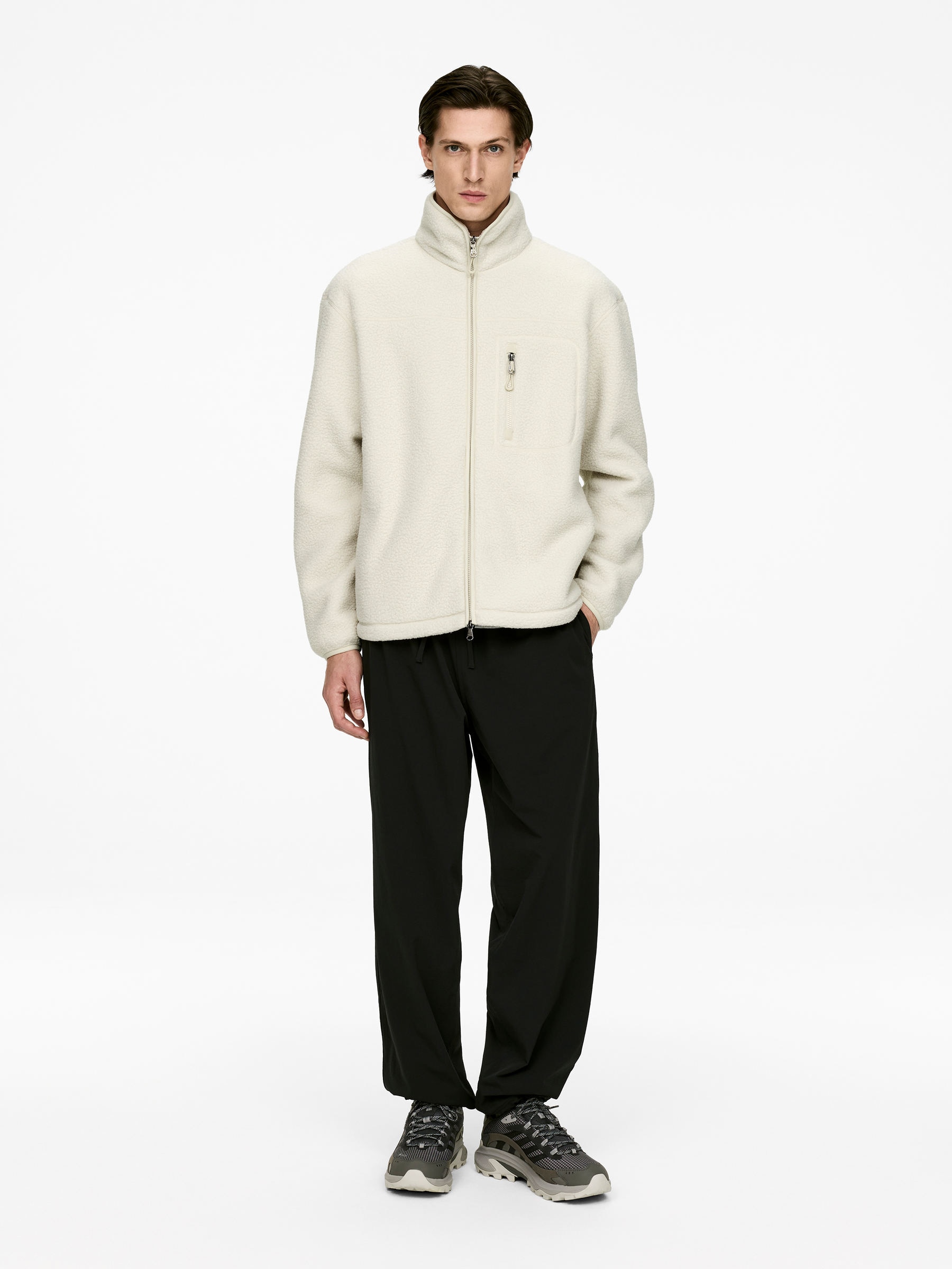 Fleece Jacket-#DCD6C7-16630