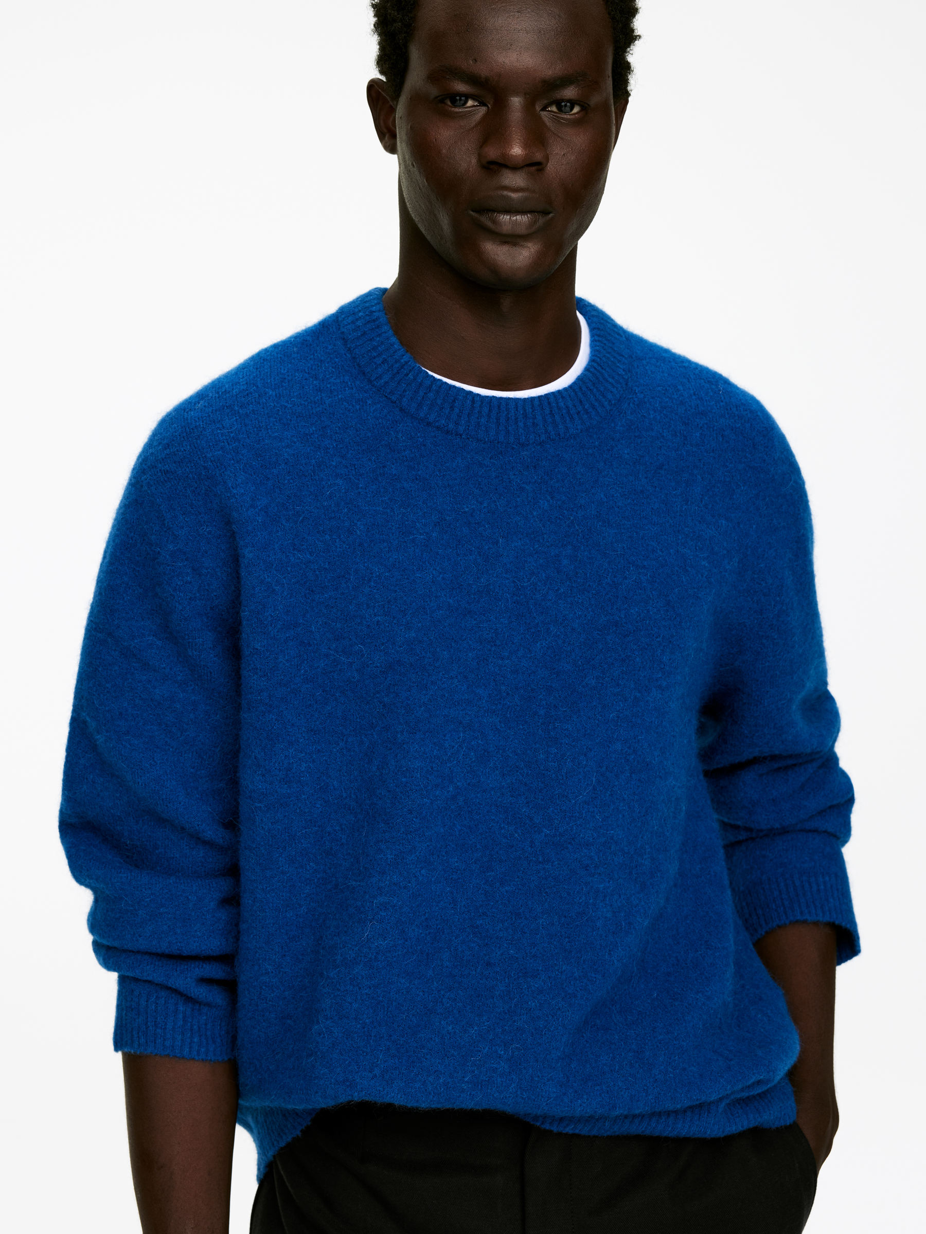 Alpaca-Wool Blend Jumper - Blue - Regular fit - Men - StillMedia/Lookbook - 6