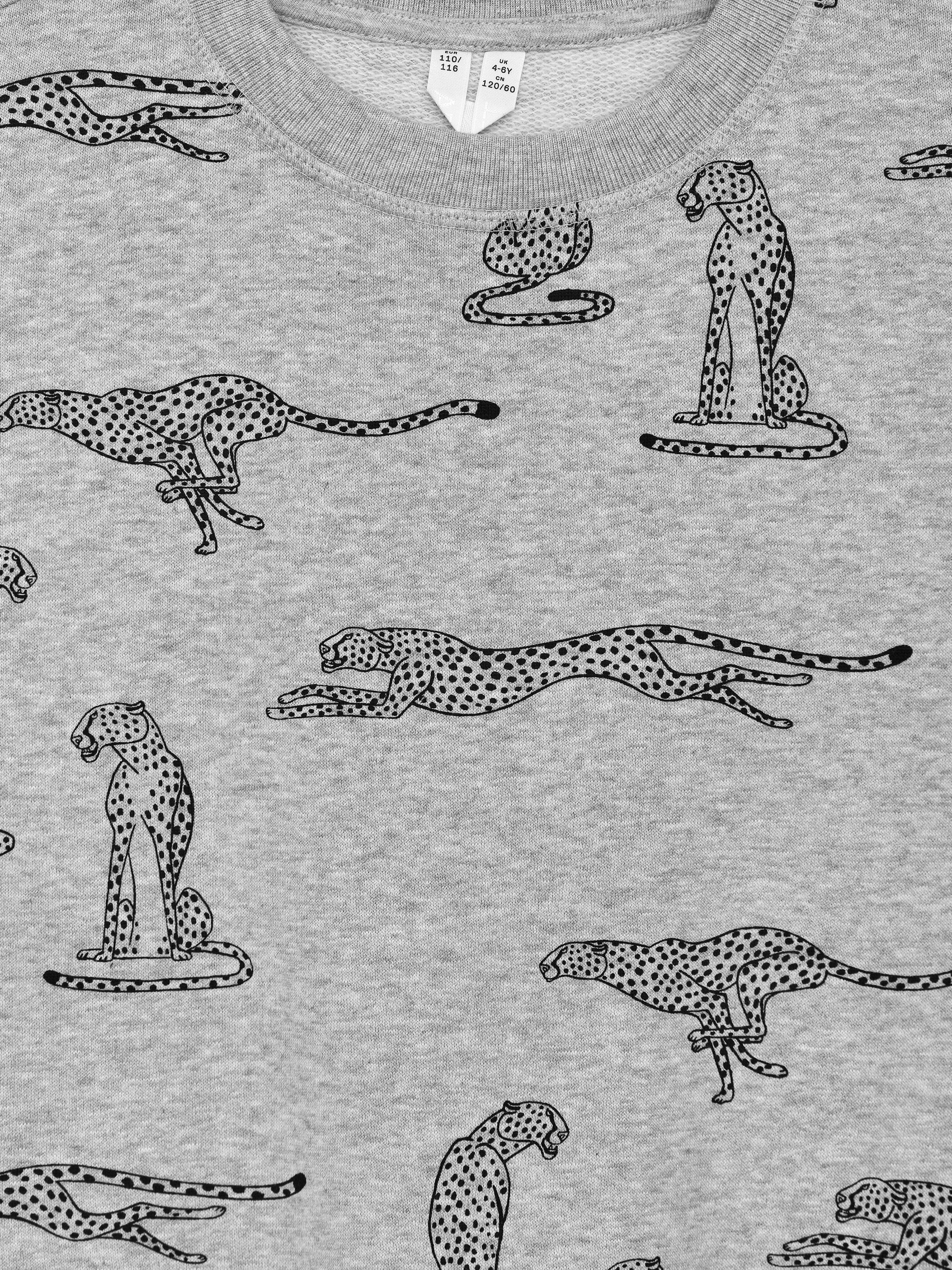 Relaxed Sweatshirt - Grey/Cheetah - Relaxed fit - Children - StillMedia/DescriptiveDetail - 3