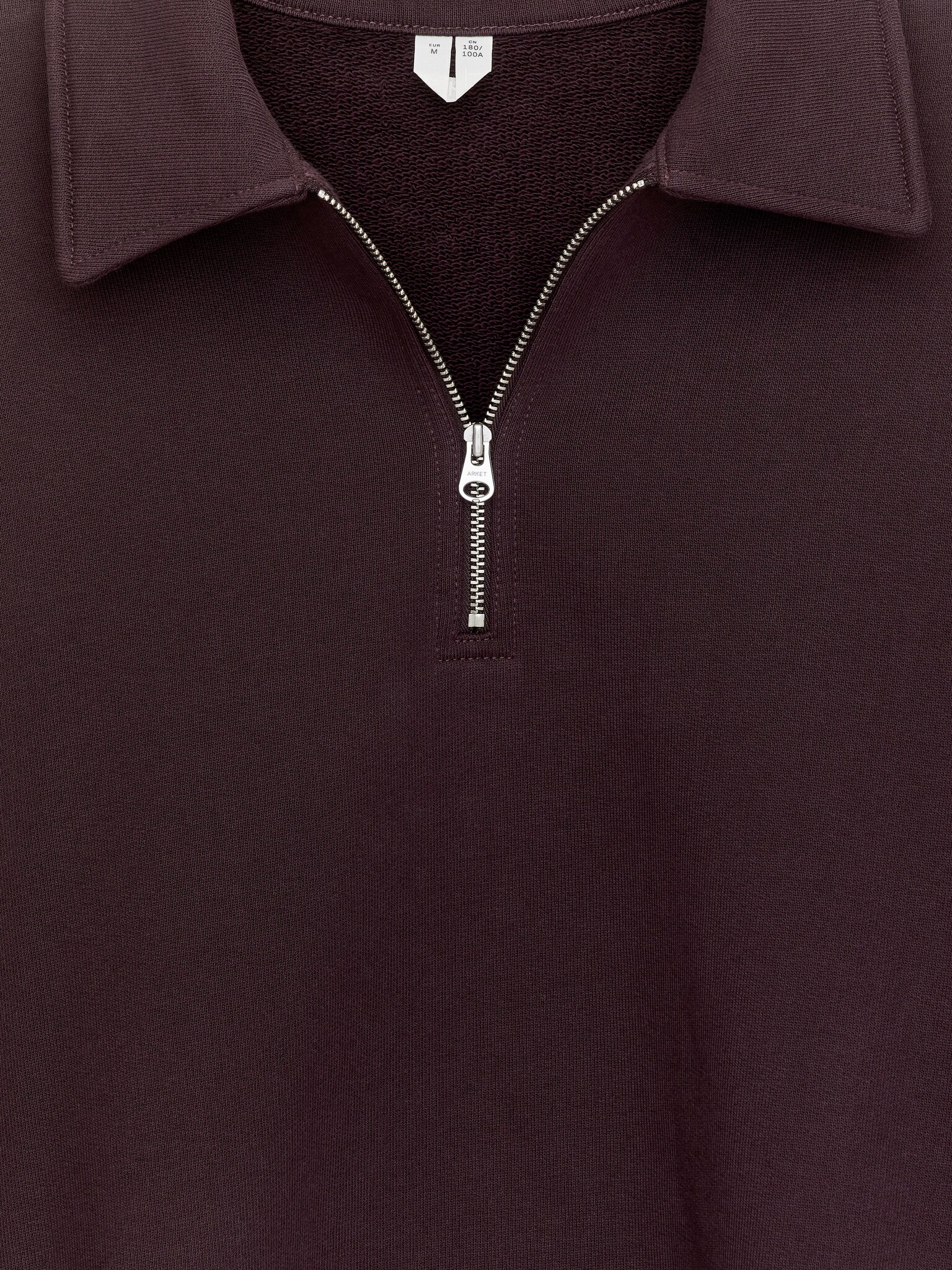 Sweat demi-zippé en coton - Bordeaux/Bleu foncé - 3