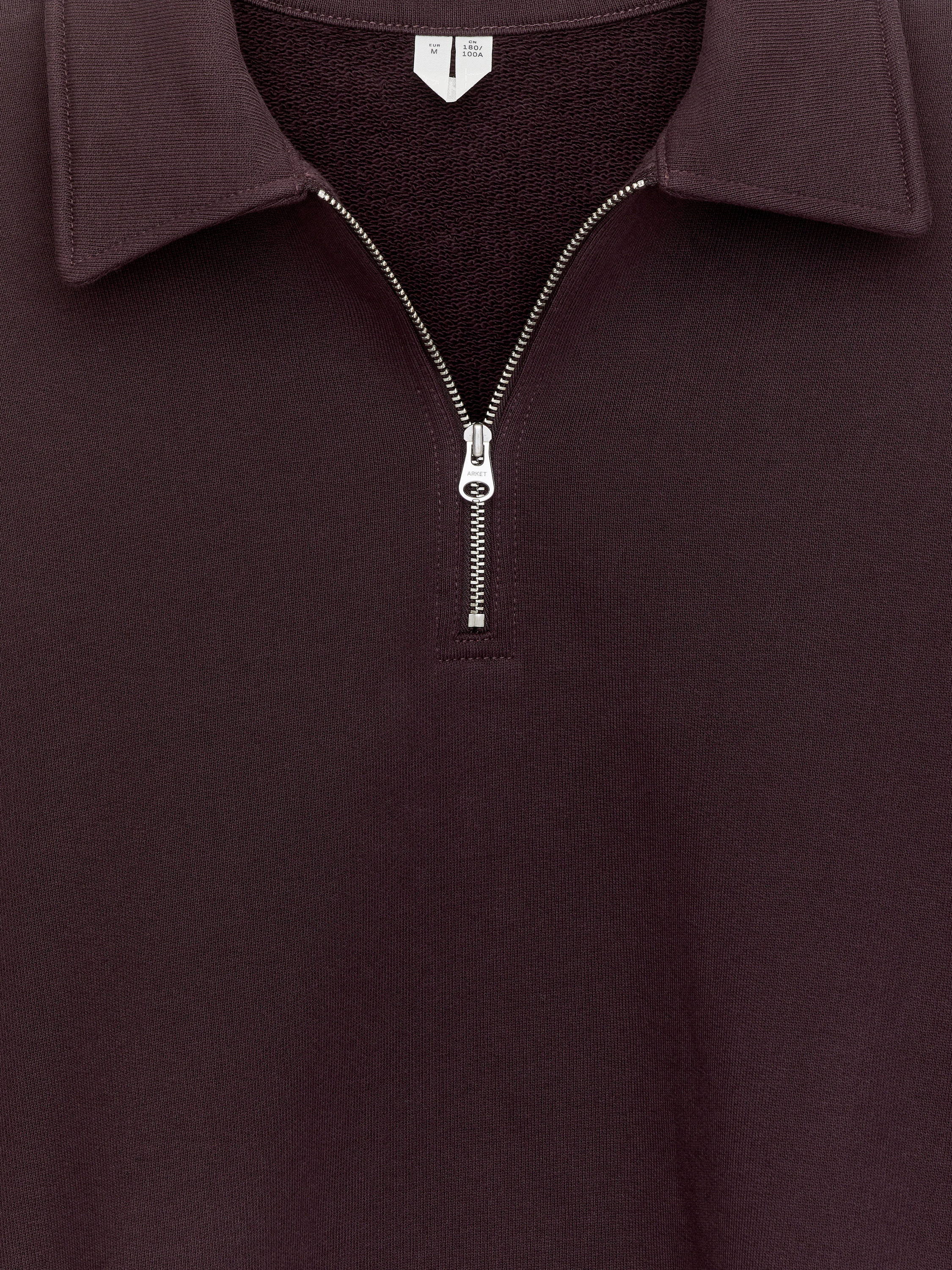 Half Zip Cotton Sweatshirt - Burgundy - Regular fit - Men - StillMedia/DescriptiveDetail - 1