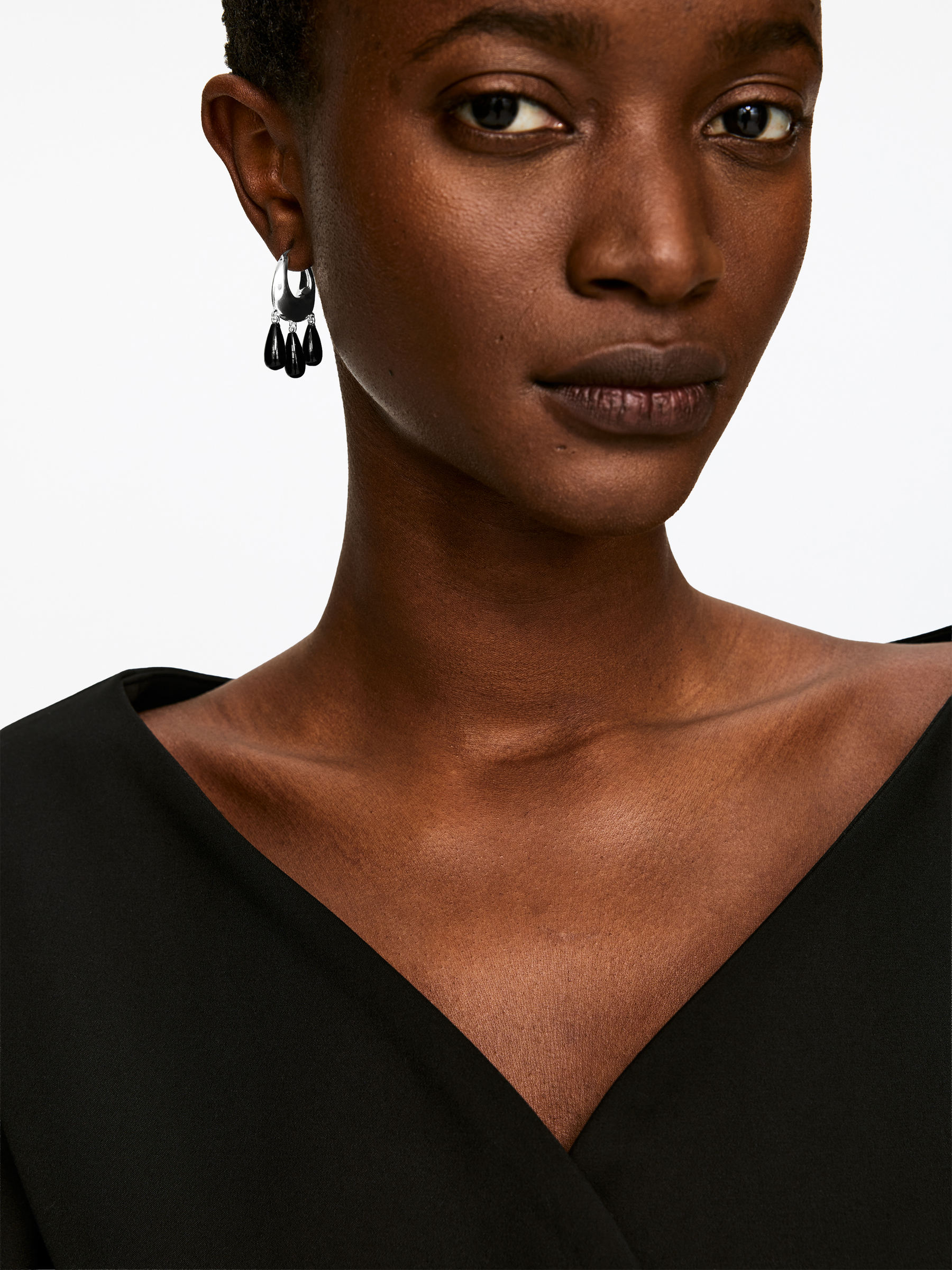 Silver-Plated Hoop Earrings-Silver-coloured-17926