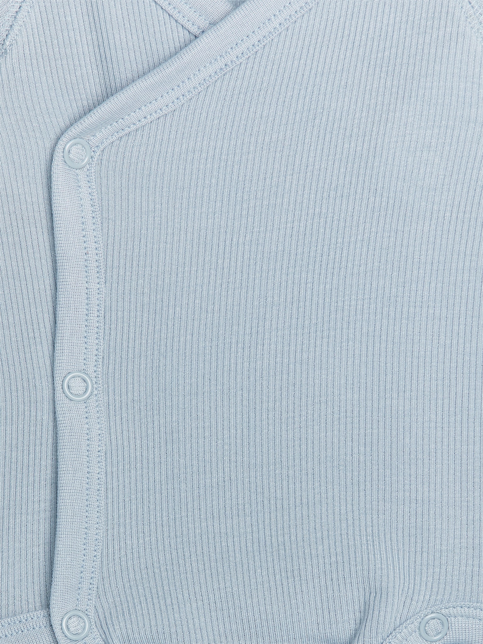 Breit gerippter Strampler für Neugeborene - Hellblau/Beige - 3