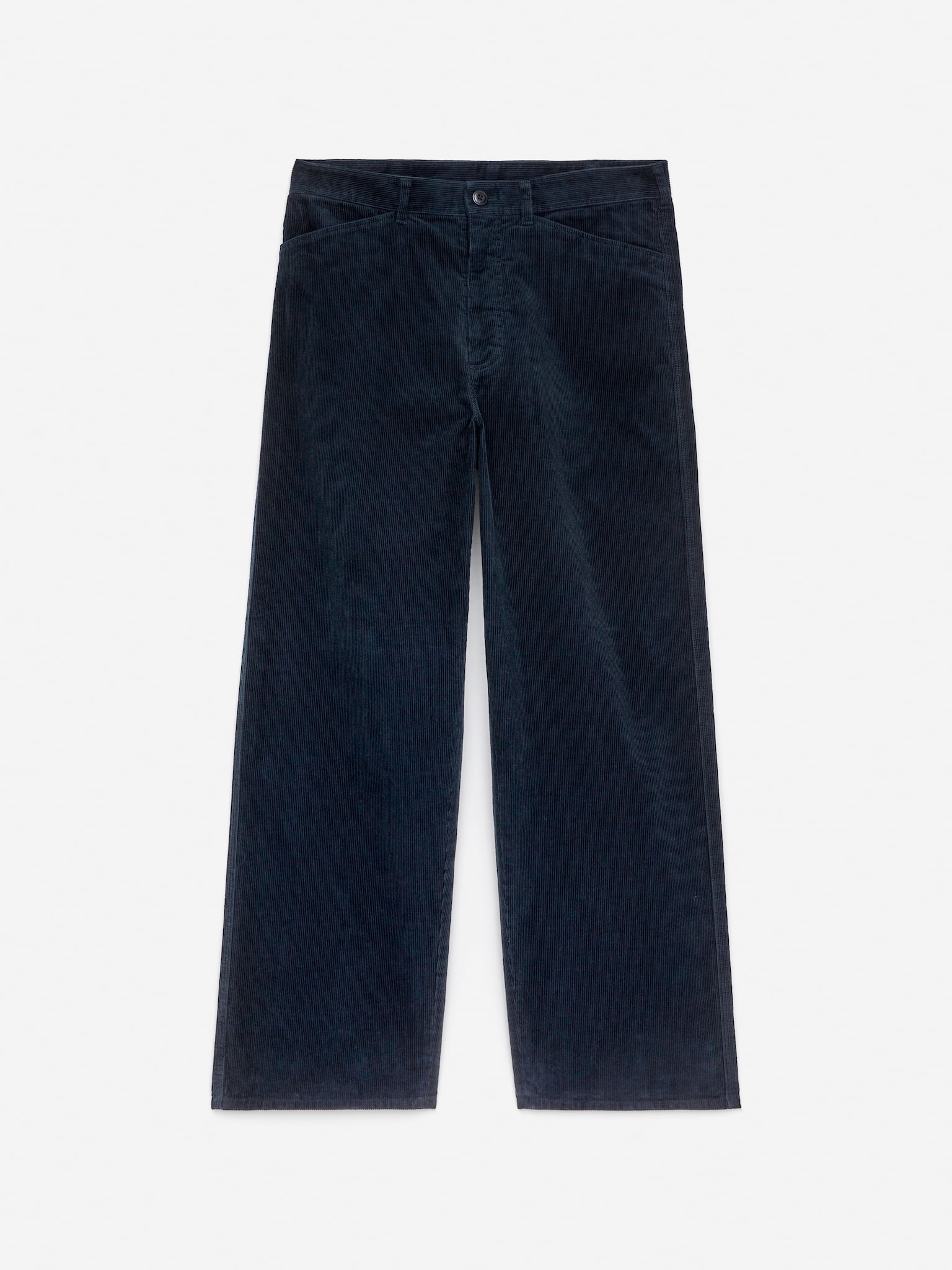 Pantalon décontracté en velours côtelé - Bleu foncé - 2