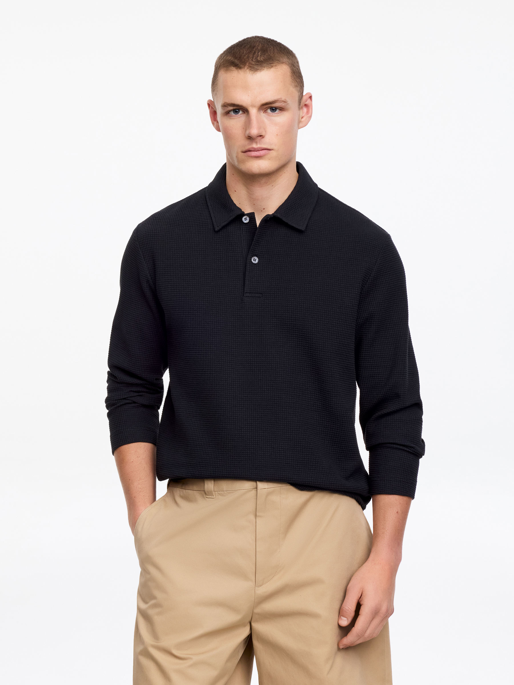 Waffle Polo Shirt-#272930-18551