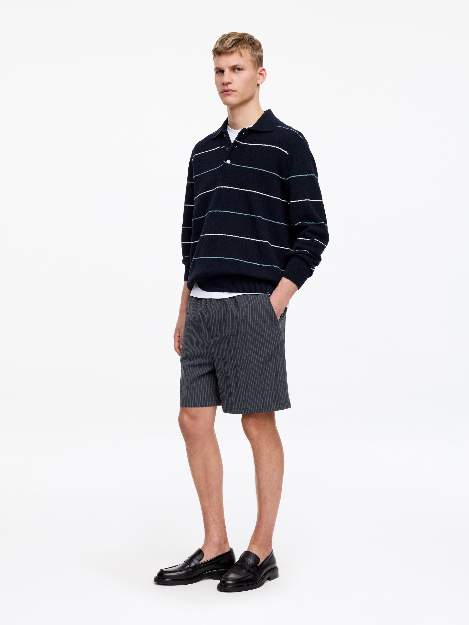 Szorty z mieszanki z bawełną - Niebieski/krata - Fason swobodny - Men - StillMedia/Lookbook - 4