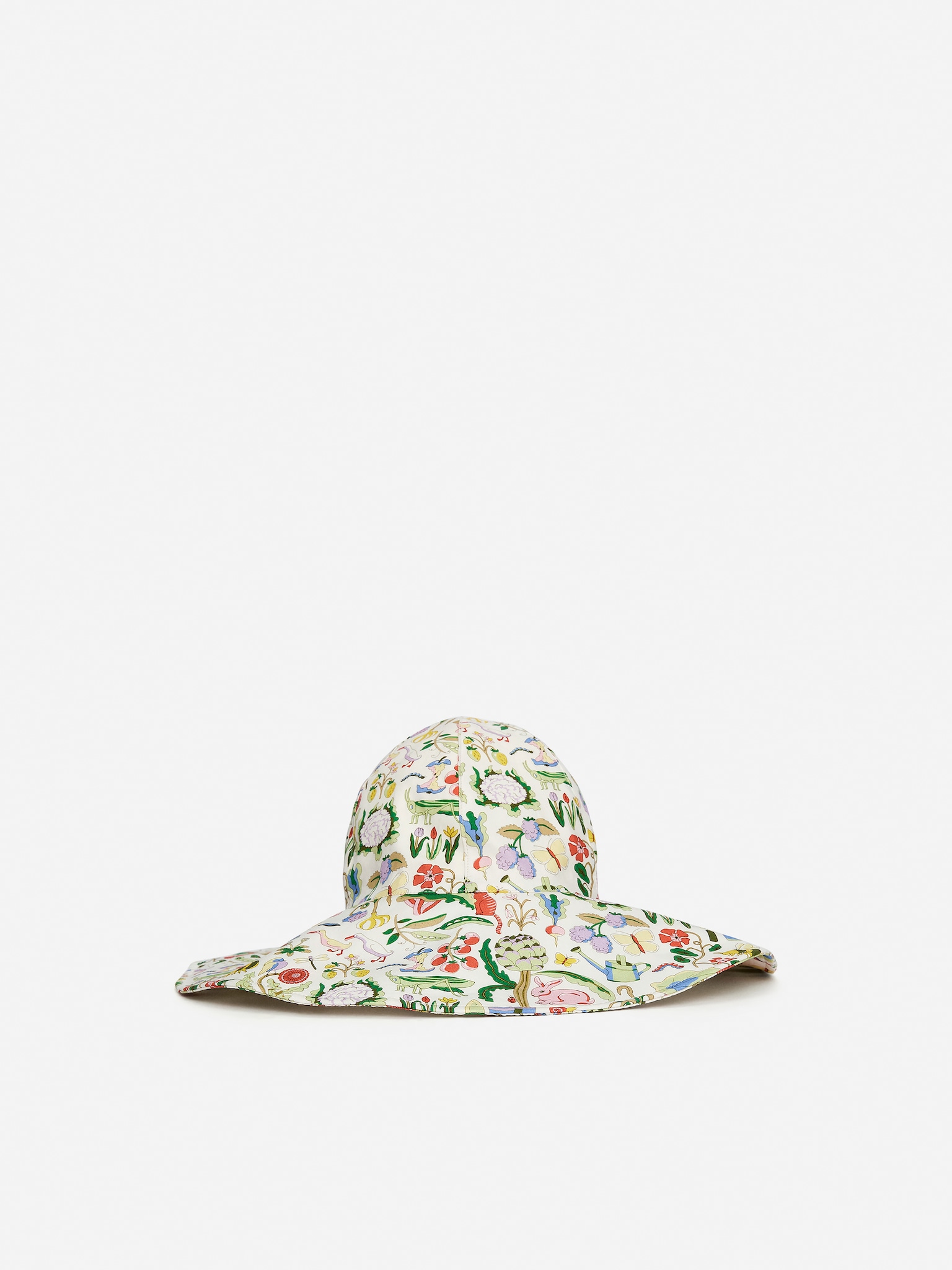Sombrero de estopilla para el sol - Blanco roto/estampado jardín/Lila/blanco