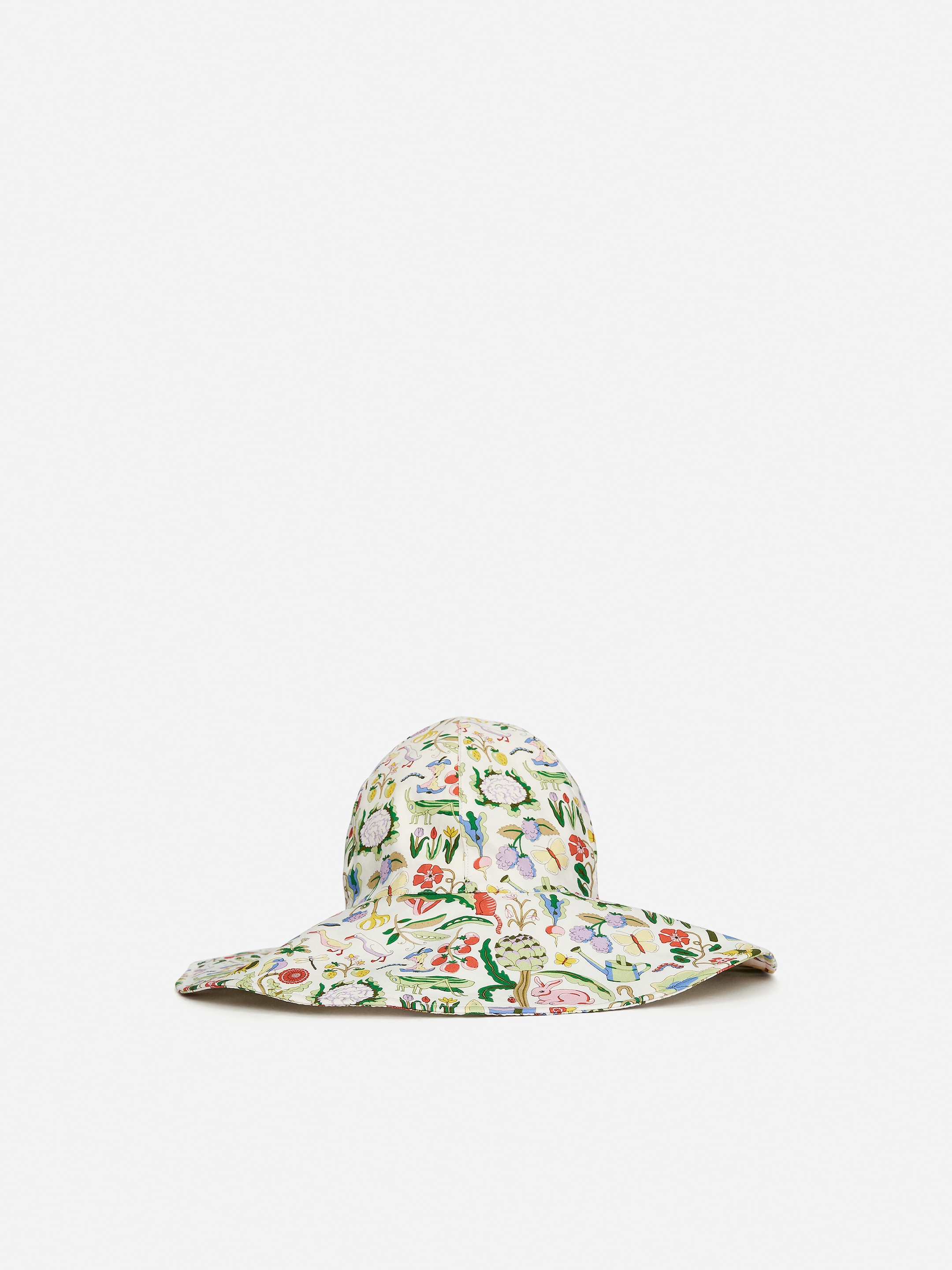 Größeres Bild anzeigen: Sonnenhut aus Nesselstoff - Cremeweiß/Garten-Print - Kids | H&M AT 1