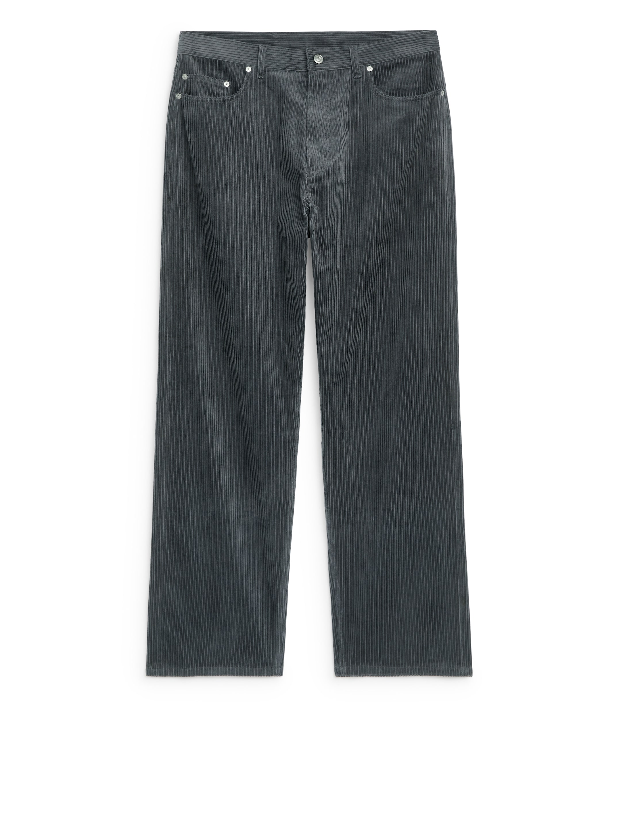 View larger image: Loose Fit Courduroy Trousers - Dark Grey - Men | H&M GB 1