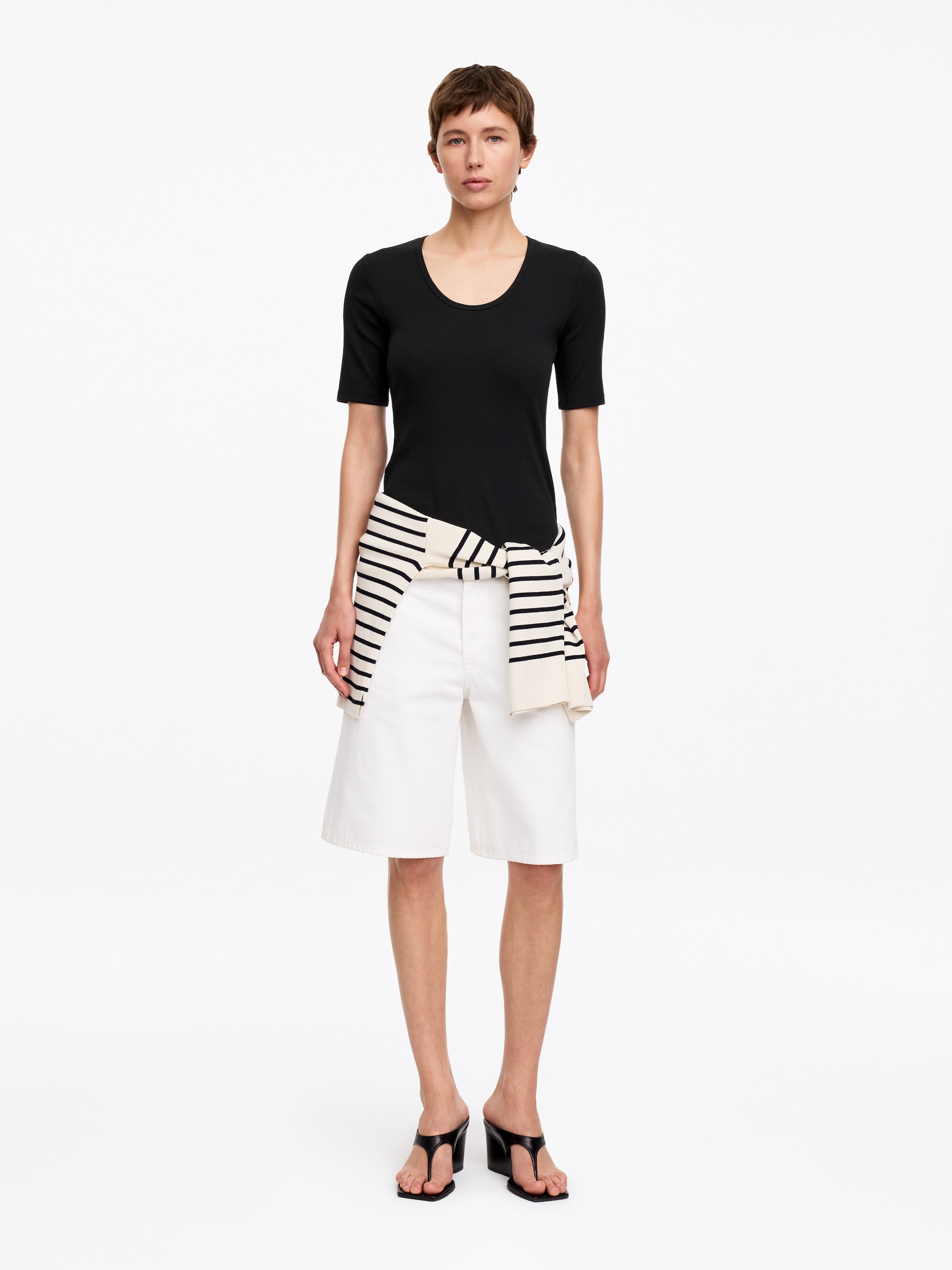 Ribbed T-Shirt - Black - Slim fit - Women - StillMedia/Lookbook - 10