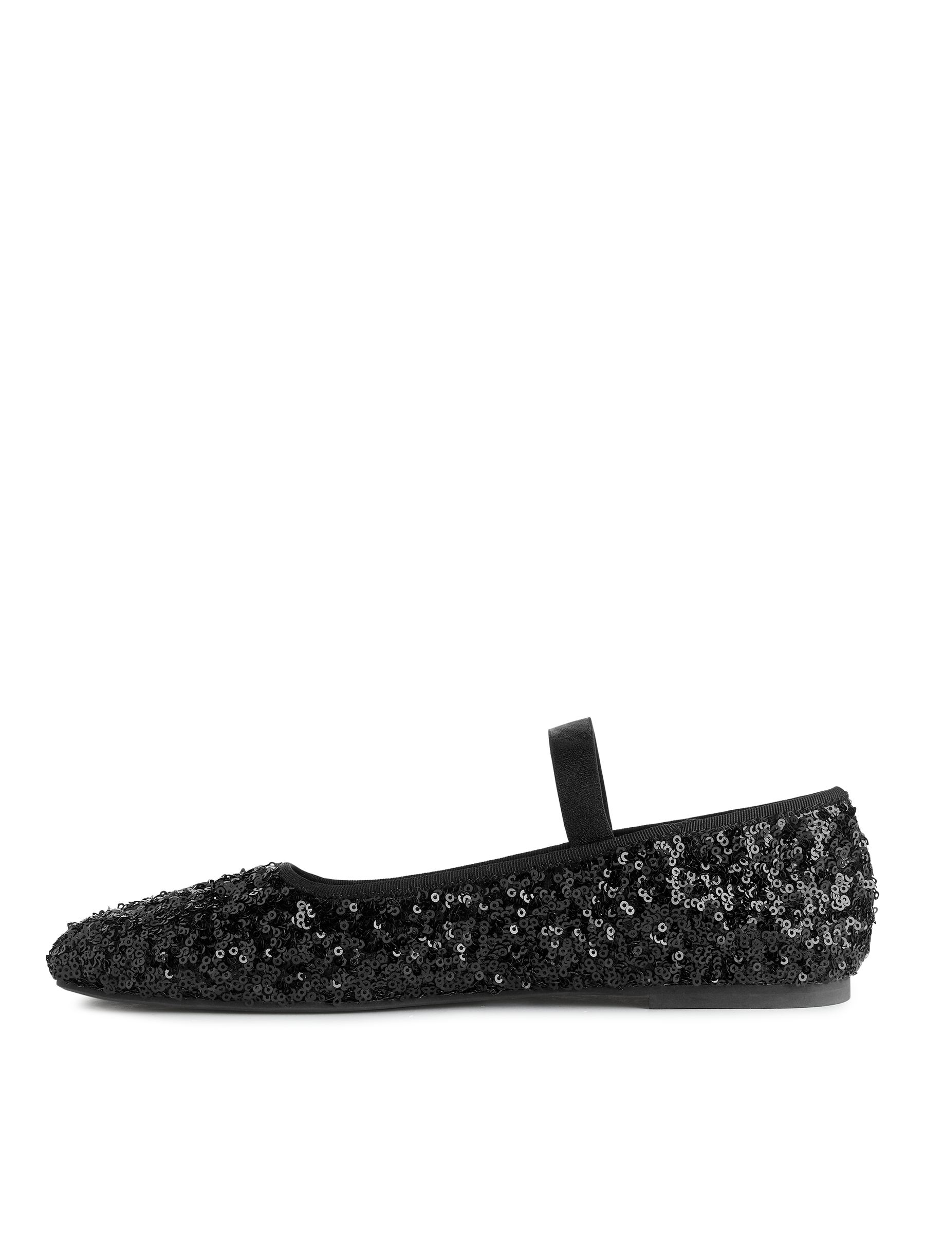 Sequin Ballet Flats - Black - Women - StillMedia/DescriptiveStillLife - 7