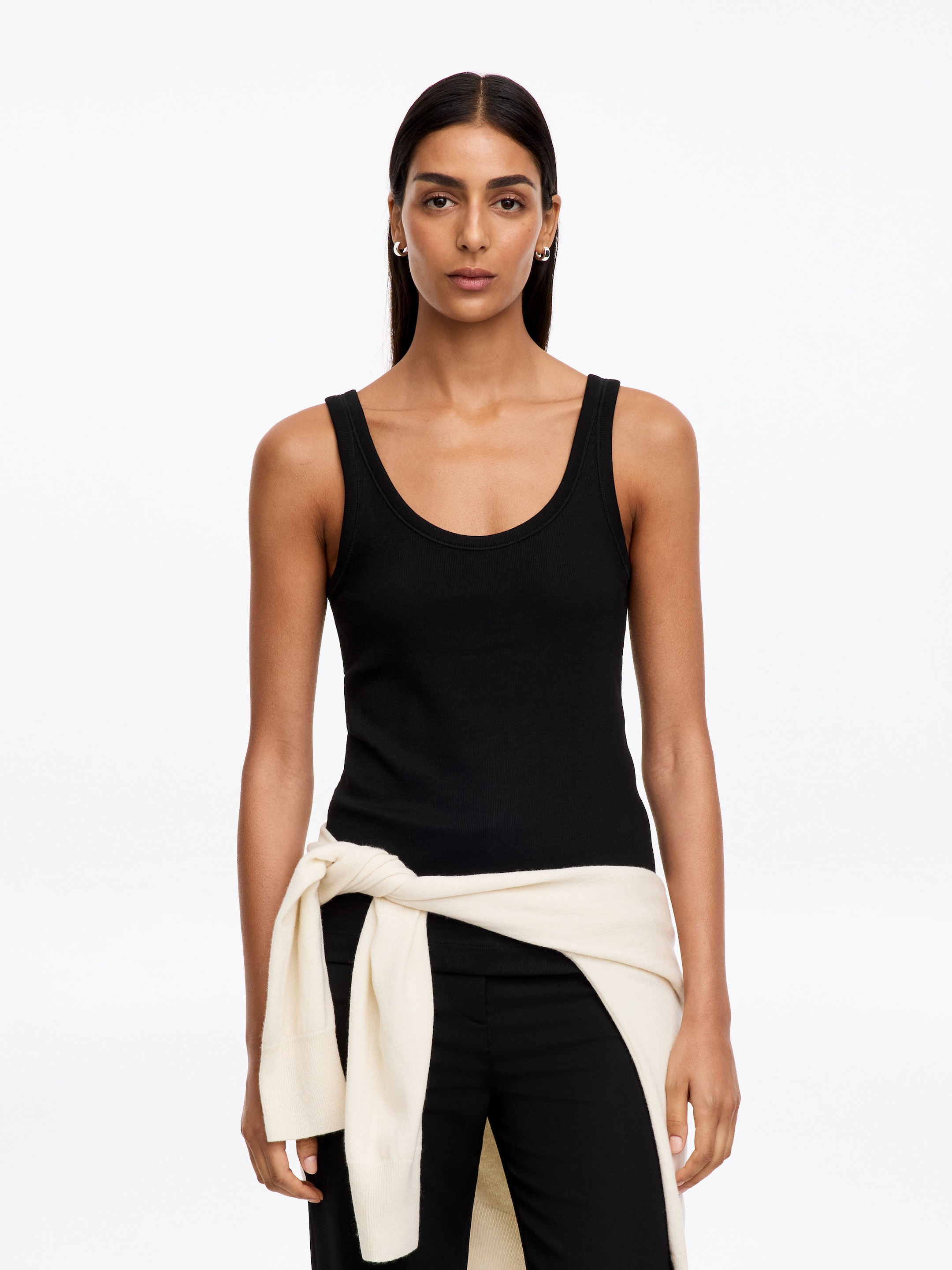 Geripptes Tanktop-Black-20277