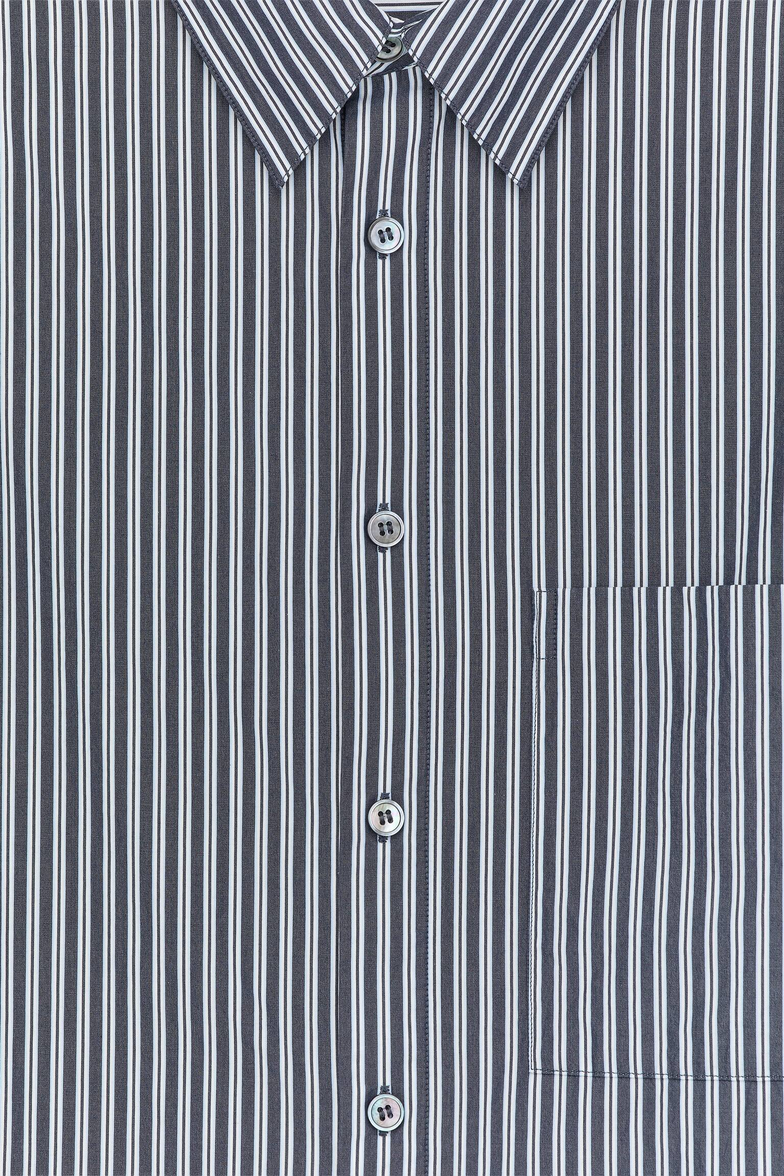 Oversize poplinskjorta - Blå/randig - 9