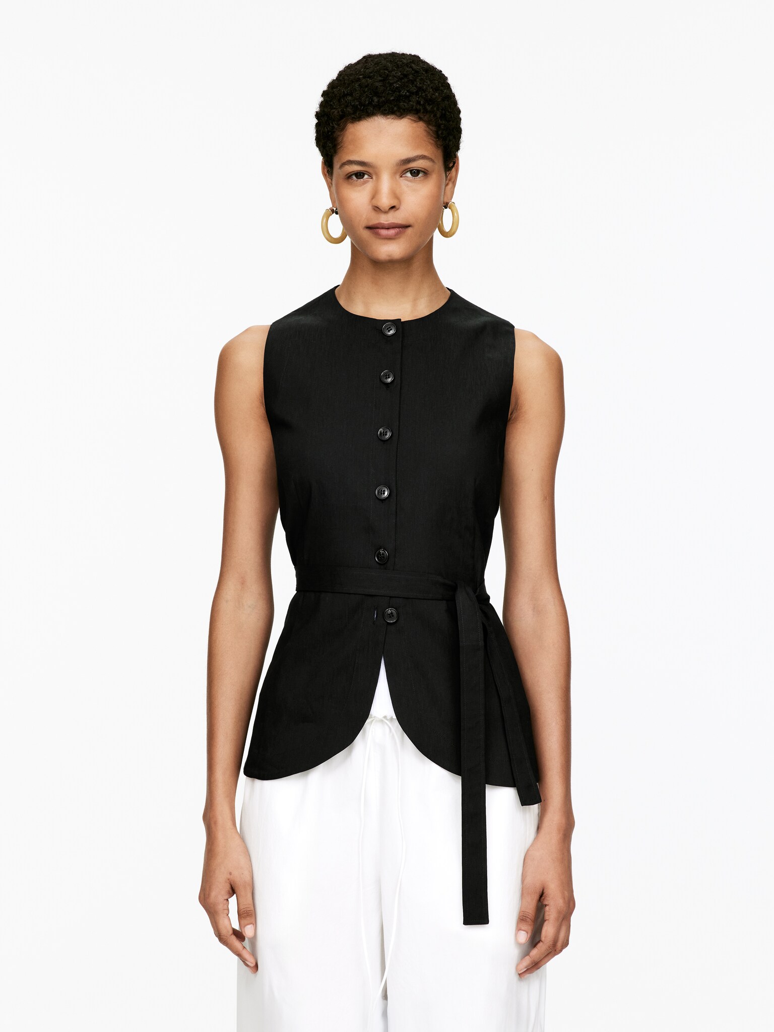 Gilet en mélange de lin - Noir
