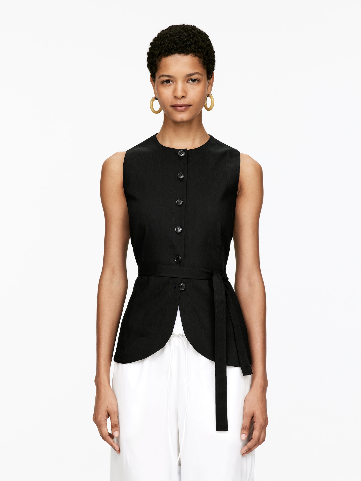 Gilet en mélange de lin - Noir