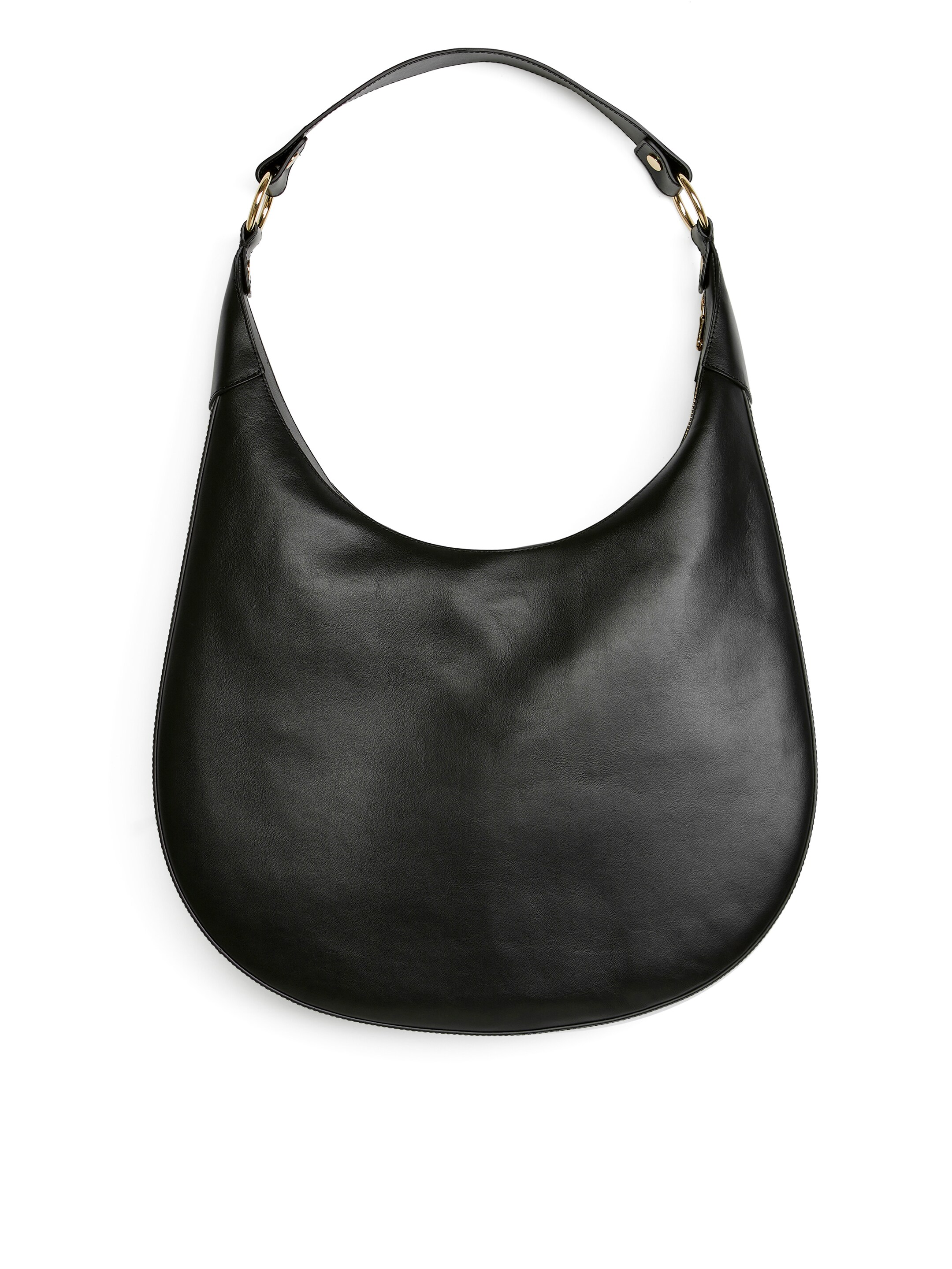 Curved Leather Bag - Black - Women - StillMedia/DescriptiveStillLife - 1