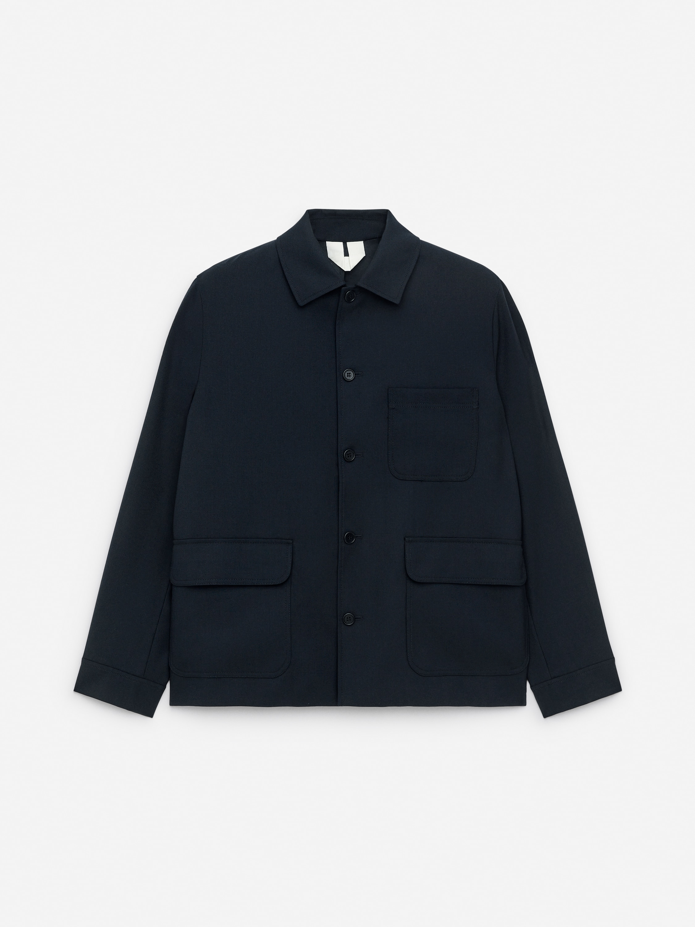 Wool-Blend Hopsack Jacket - Dark Blue