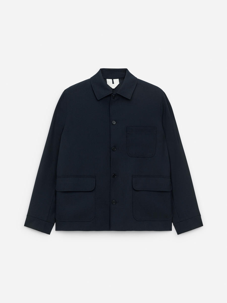 ARKET Men's  Wool-Blend Hopsack Jacket Blue,  size 50
