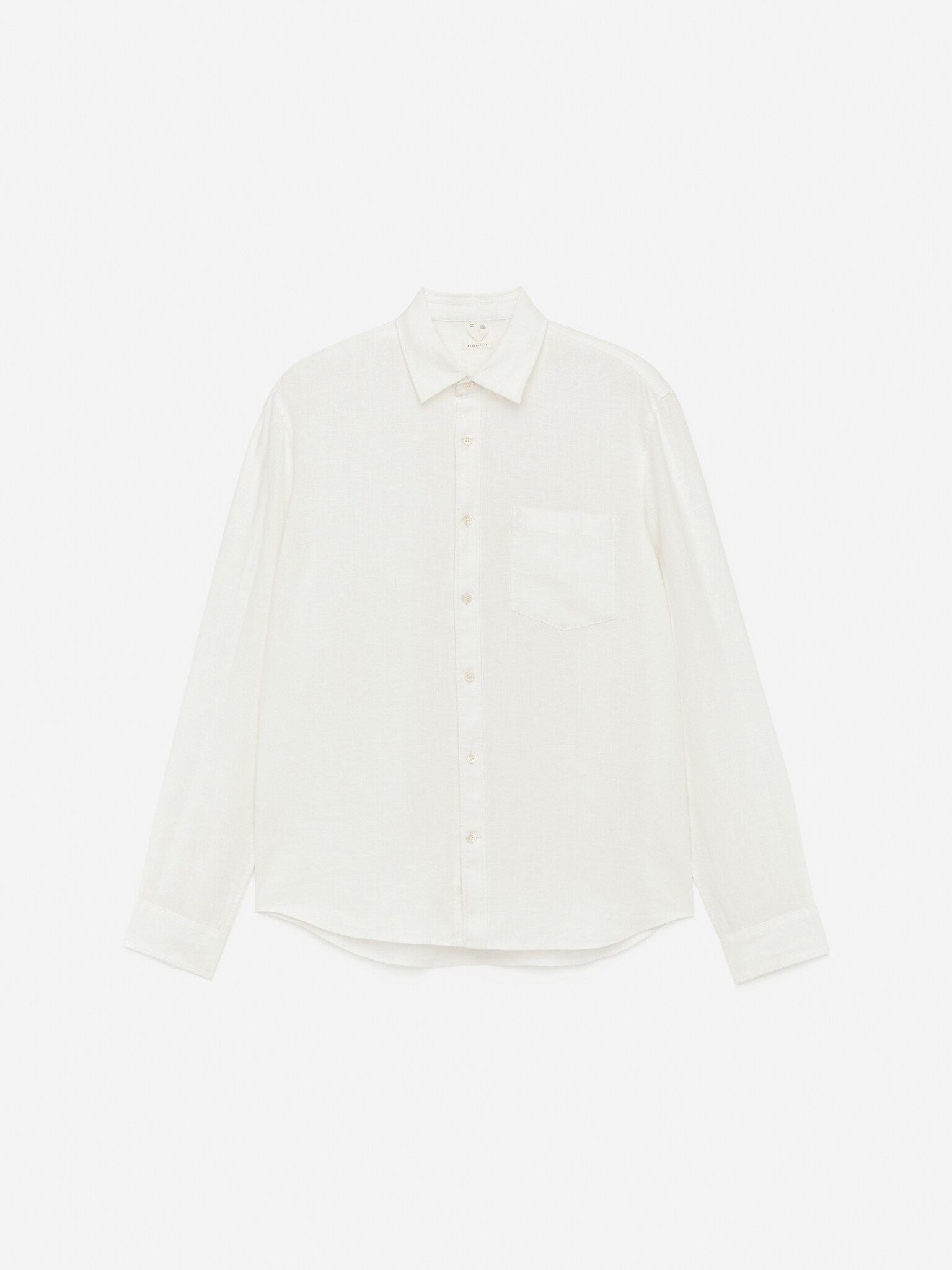 Camisa de lino de corte regular fit - Blanco/Azul oscuro/Beige/Azul/Marrón/Verde empolvado