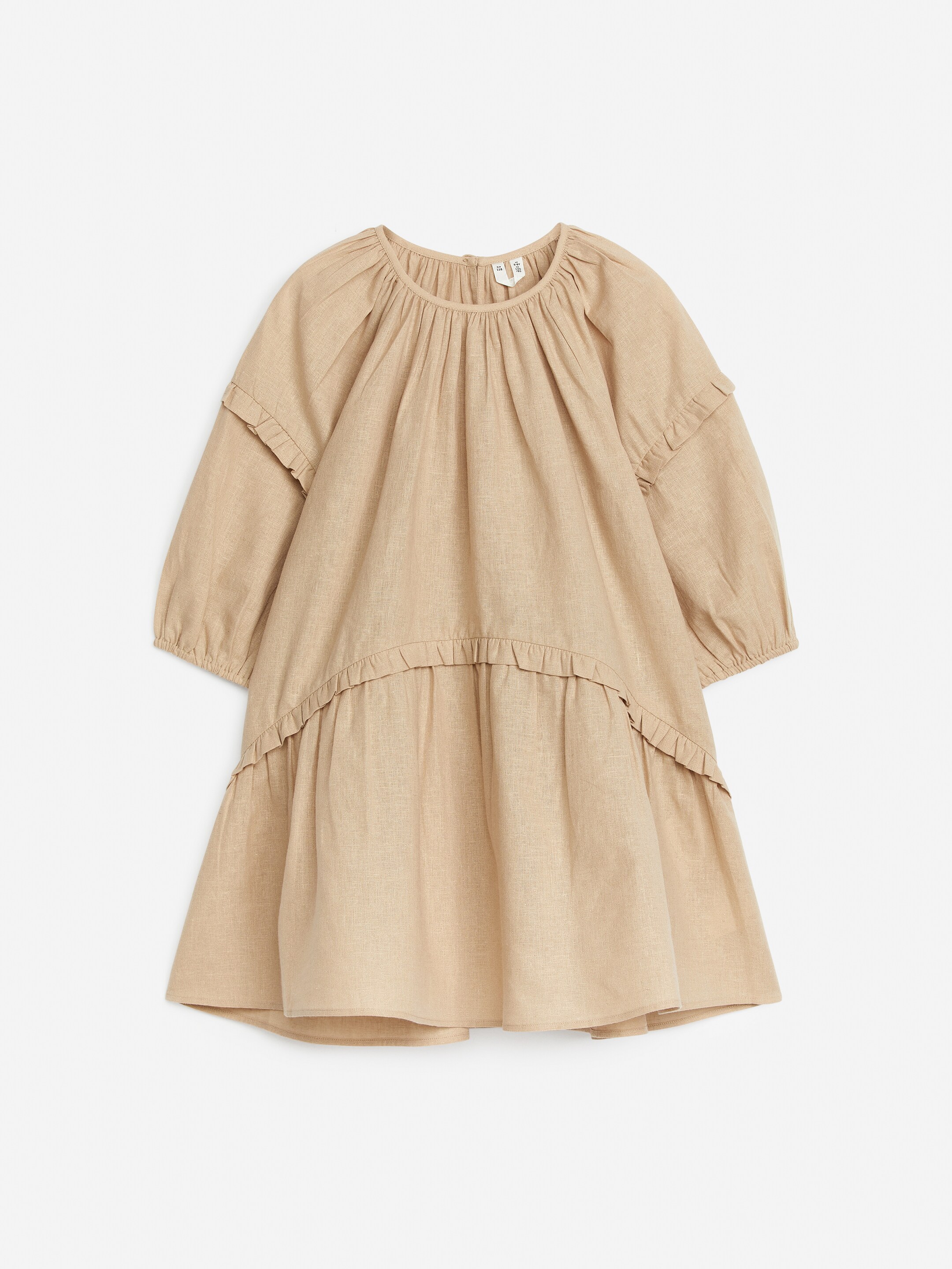 Größeres Bild ansehen: Rüschenkleid aus Leinenmix - Beige - Kids | H&M DE 1
