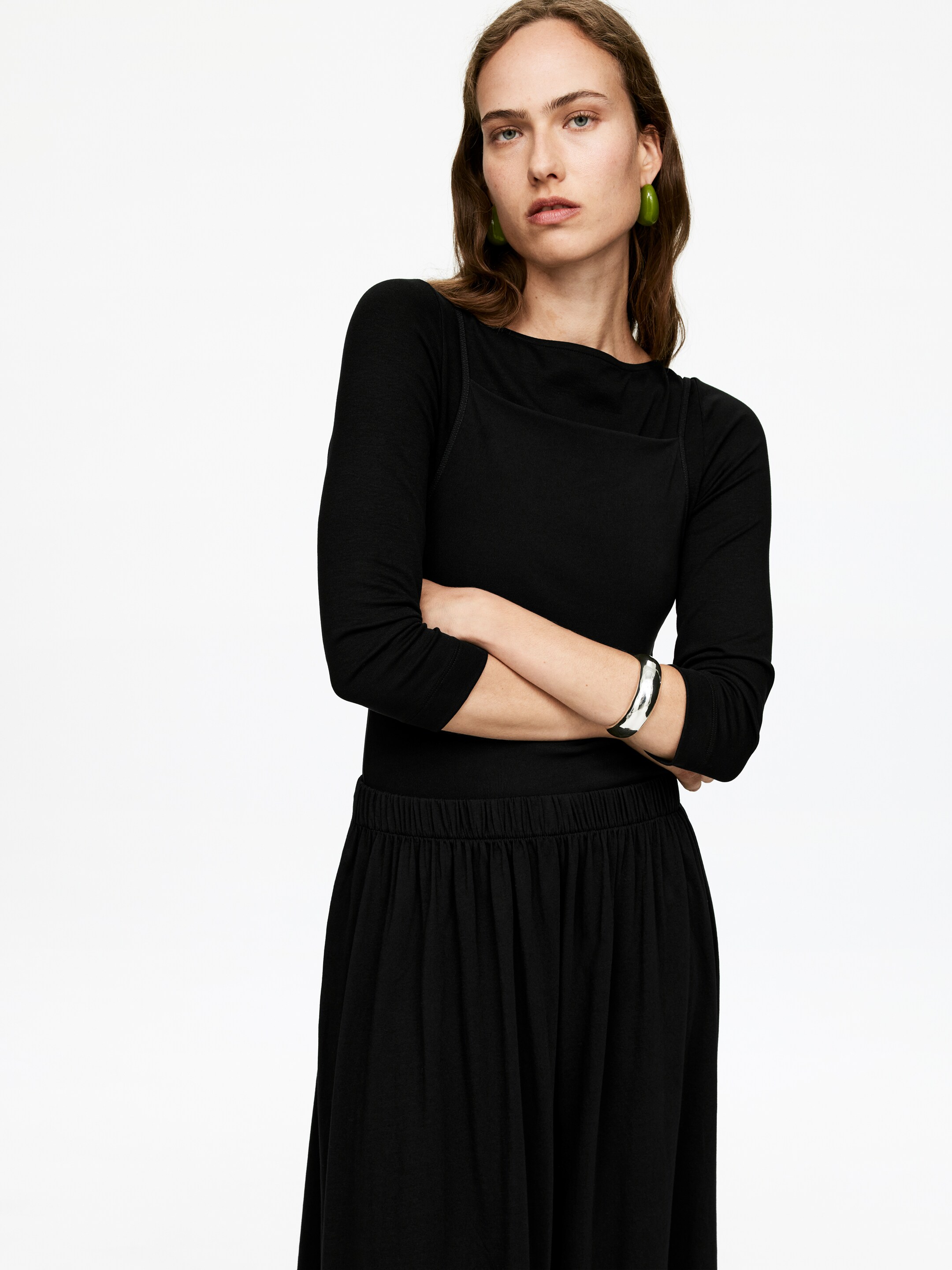 Ver imagem maior: Saia de algodão - Preto - SENHORA | H&M PT 2