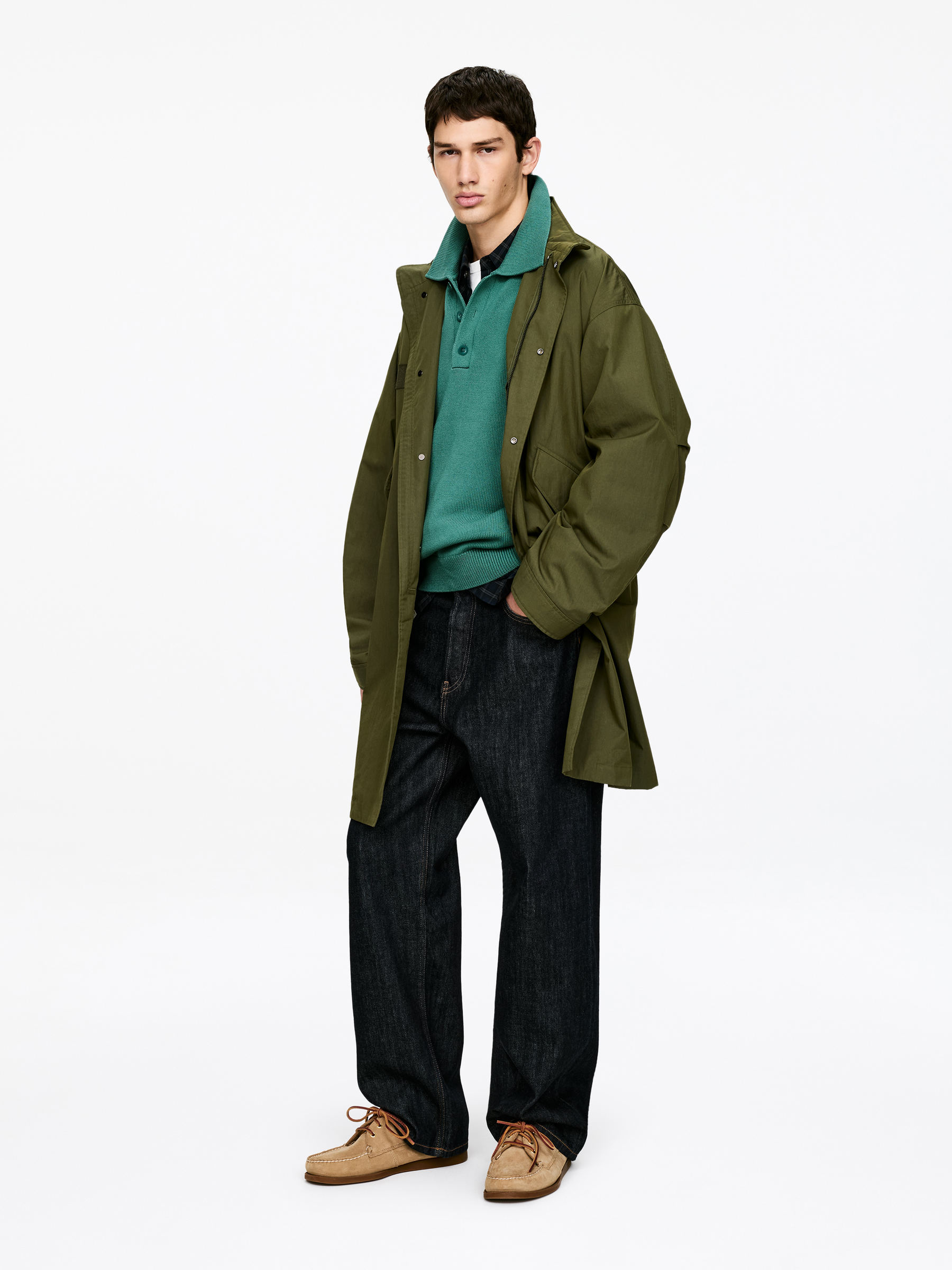 Cotton Lyocell Polo Shirt - Green - Regular fit - Men - StillMedia/Lookbook - 5