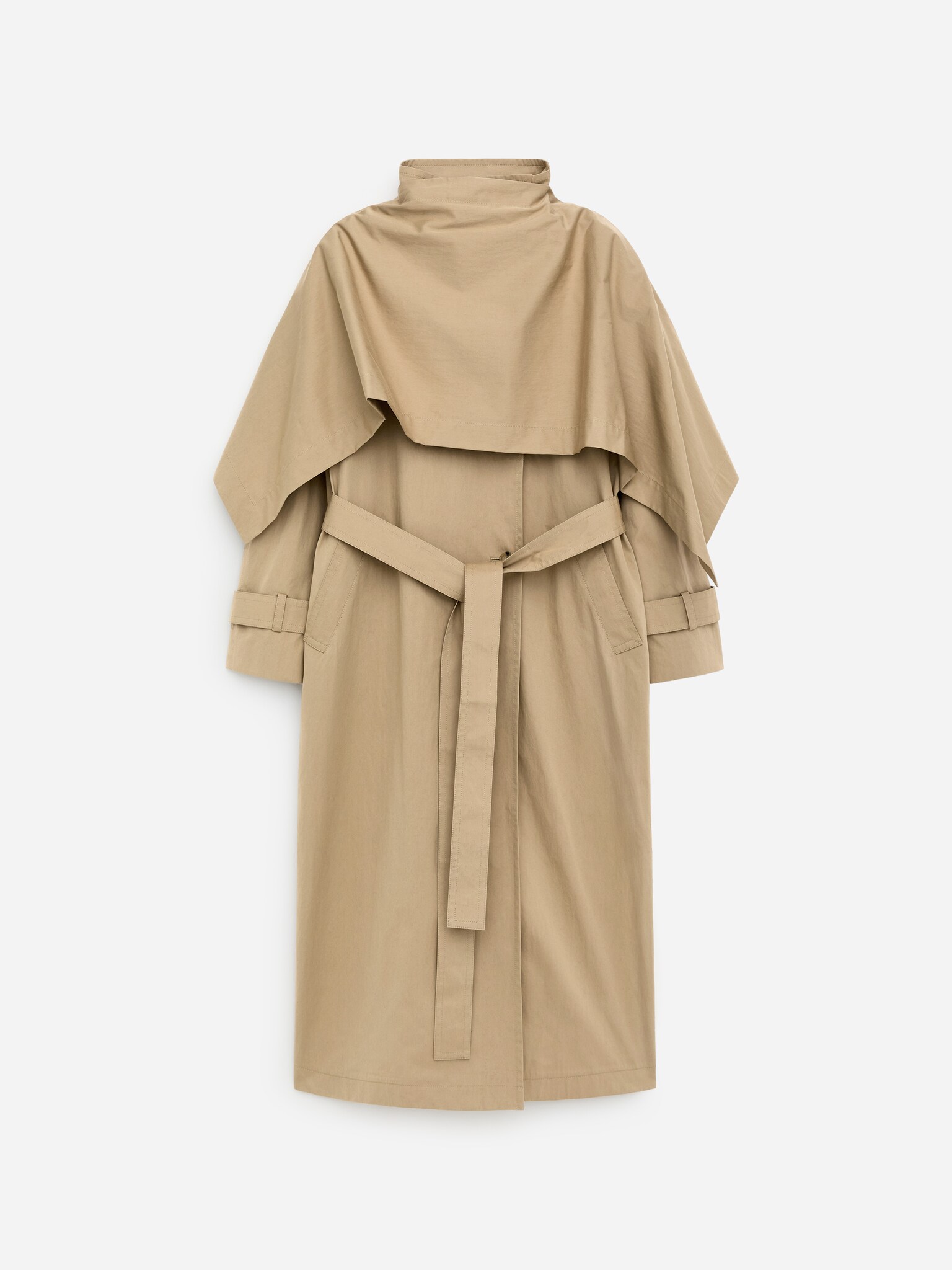 Scarf Trench Coat - Beige - 2
