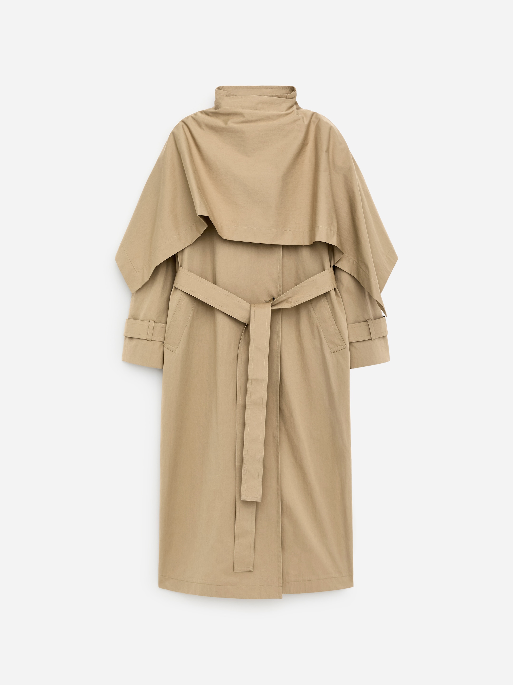 Scarf Trench Coat - Beige - Loose fit - Women - StillMedia/DescriptiveStillLife - 3