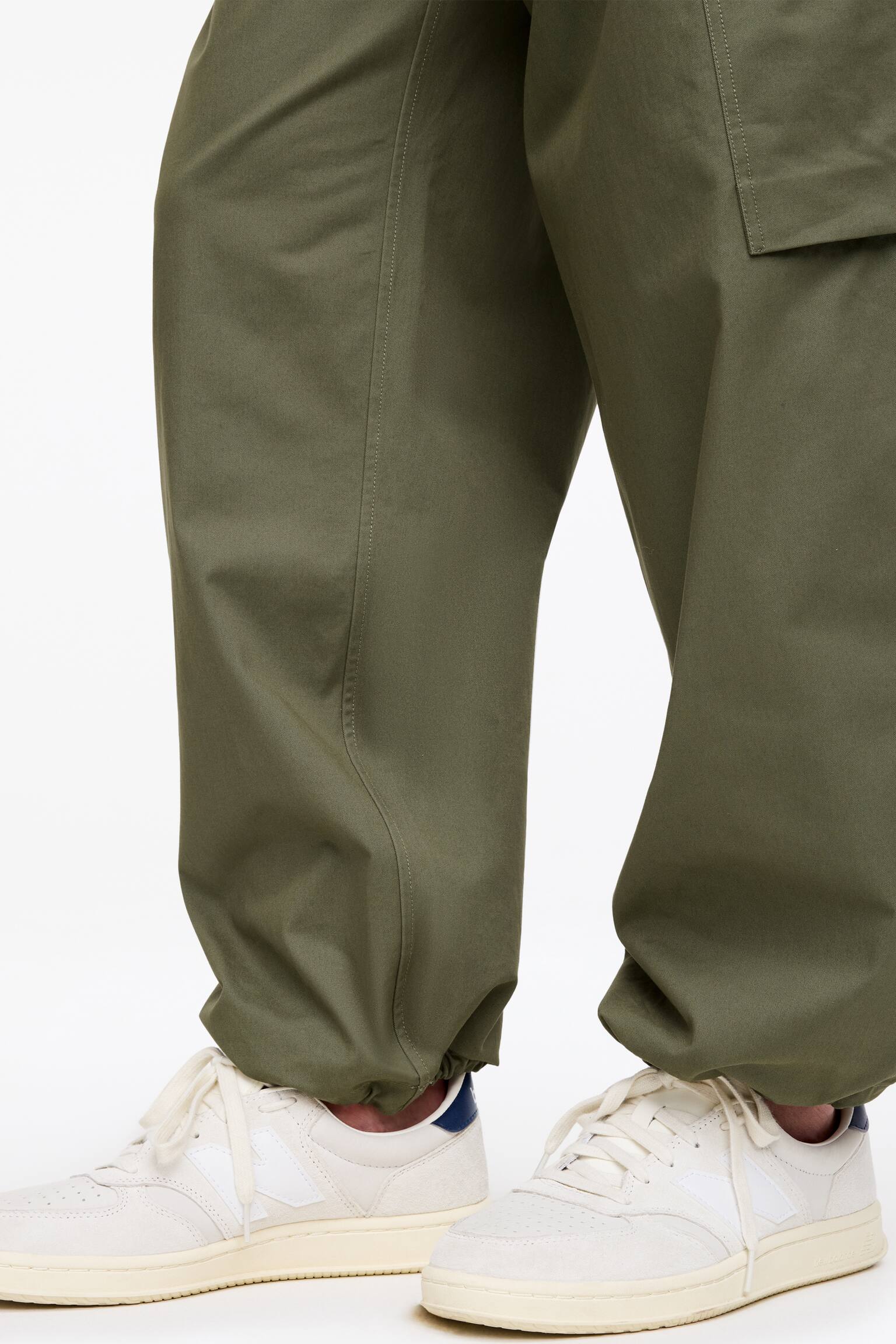 Voľné cargo nohavice - Khaki zelená/Sivobiela - 6