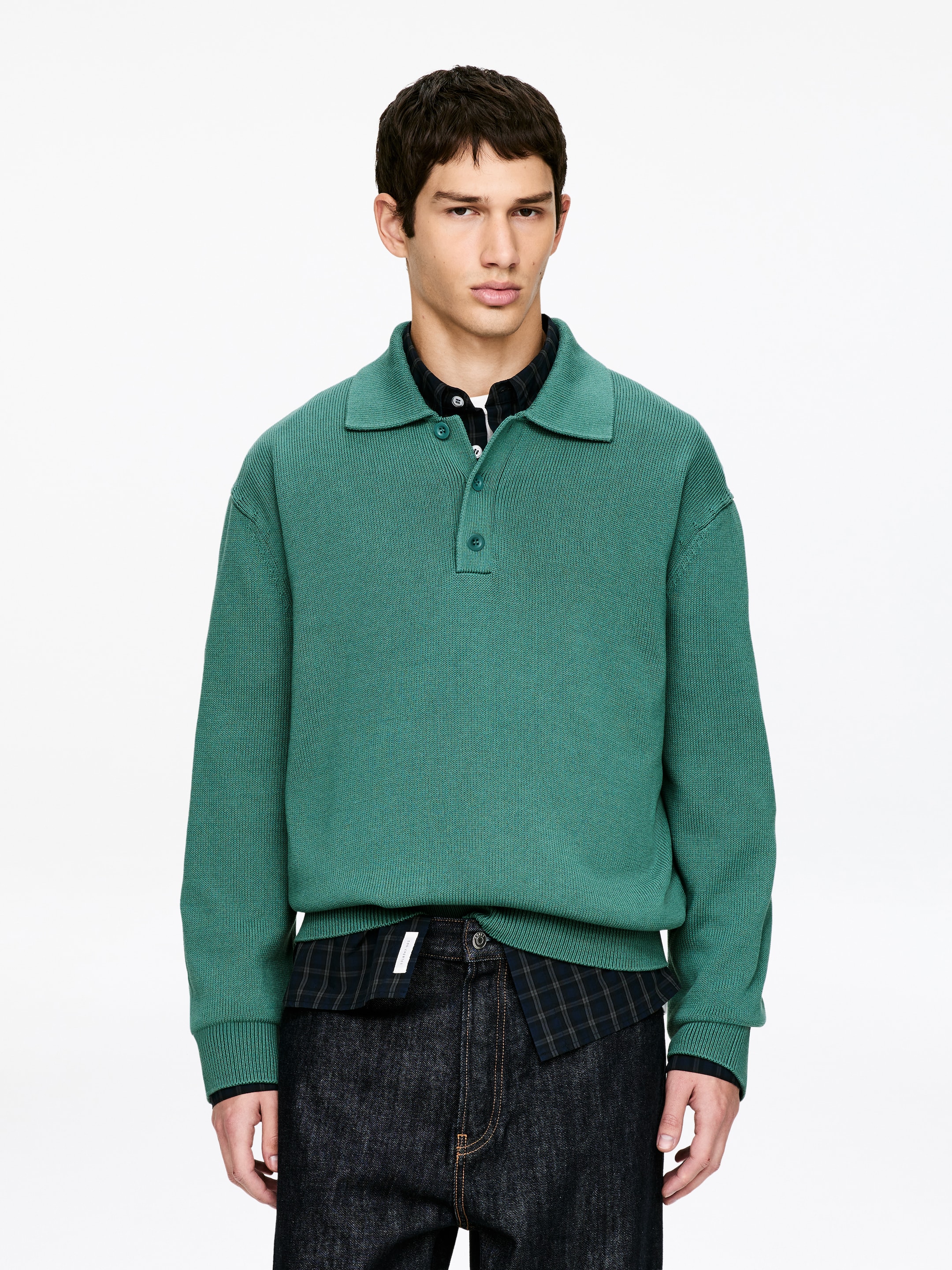 Cotton Lyocell Polo Shirt - Green - Regular fit - Men - StillMedia/Lookbook - 3