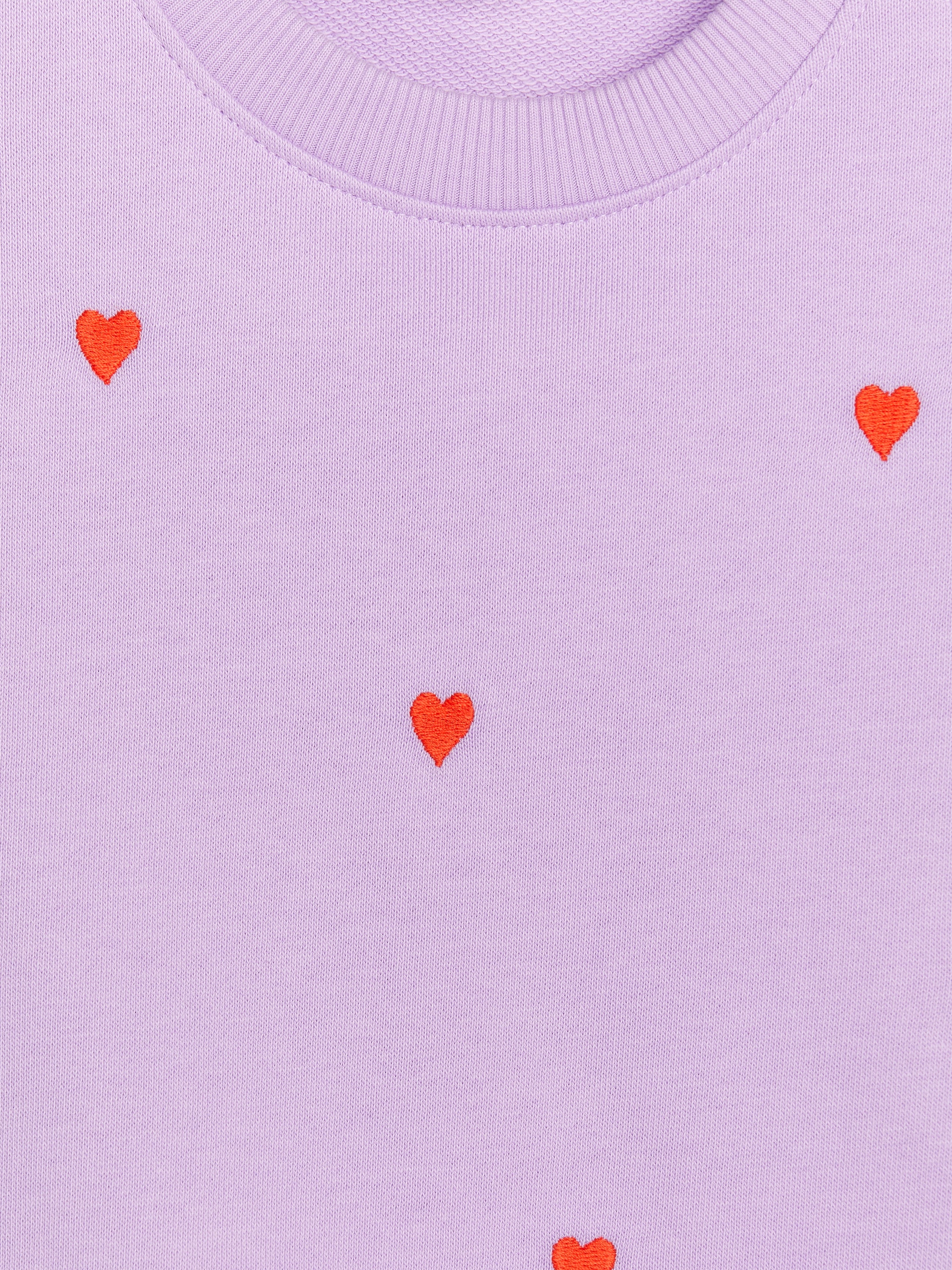 Embroidered Cotton Sweatshirt - Lilac/Hearts - Regular fit - Children - StillMedia/DescriptiveDetail - 3