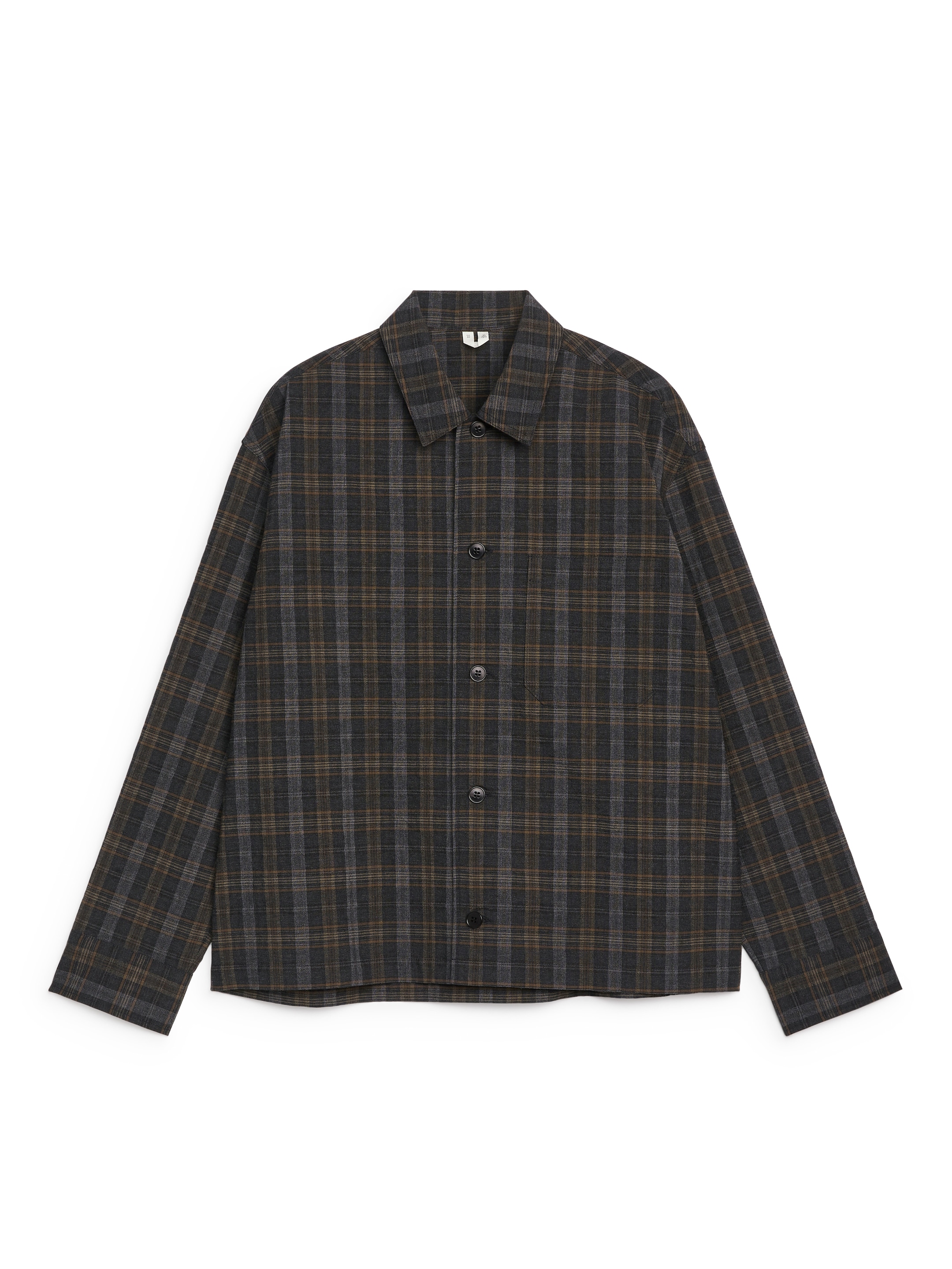 Wool Blend Overshirt-#494A4F-12076