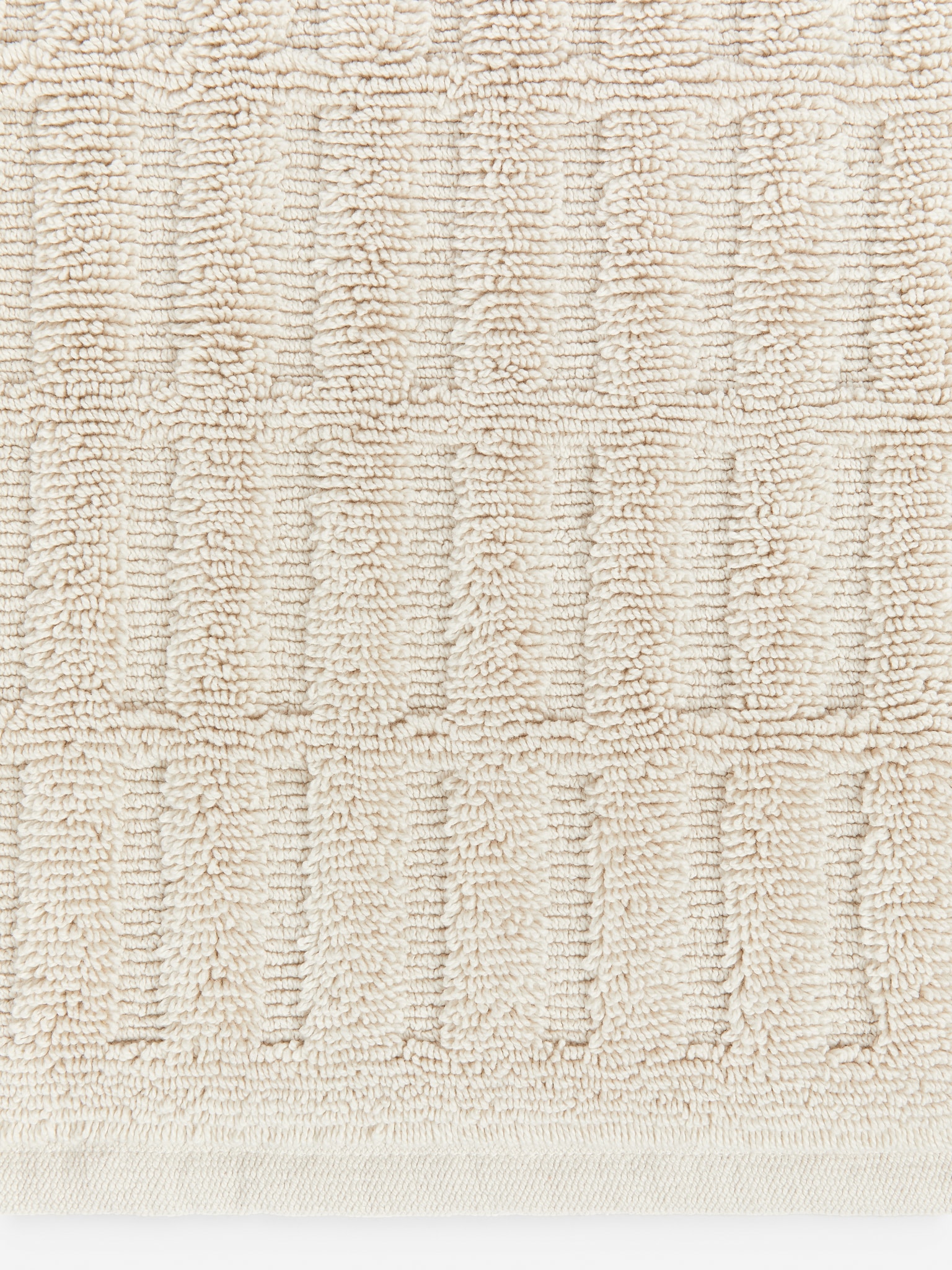 Large Cotton Bath Mat - Beige - 2