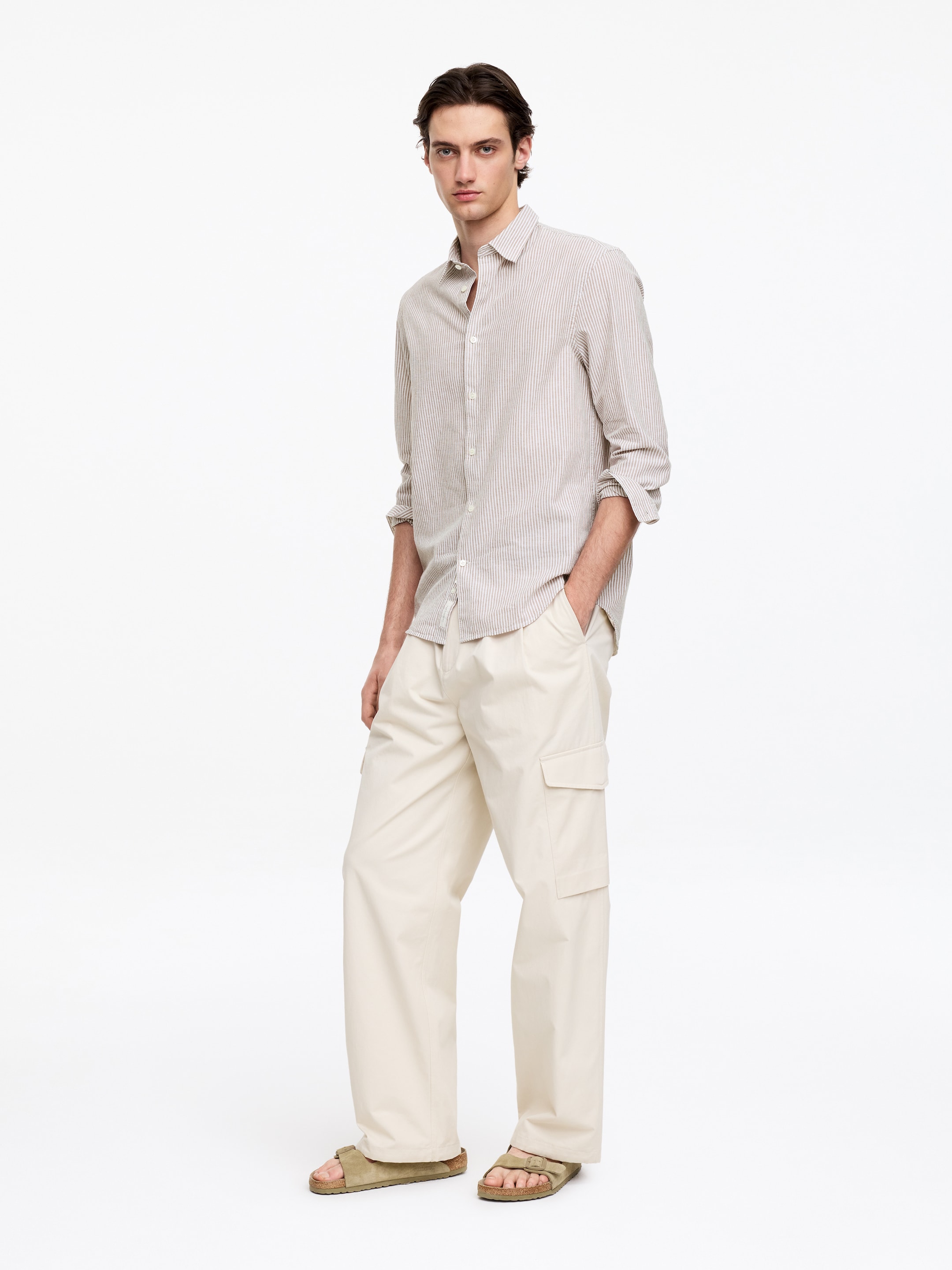 Hemd aus Baumwollmischung - Braun/Weiß - Regular Fit - Men - StillMedia/Lookbook - 2