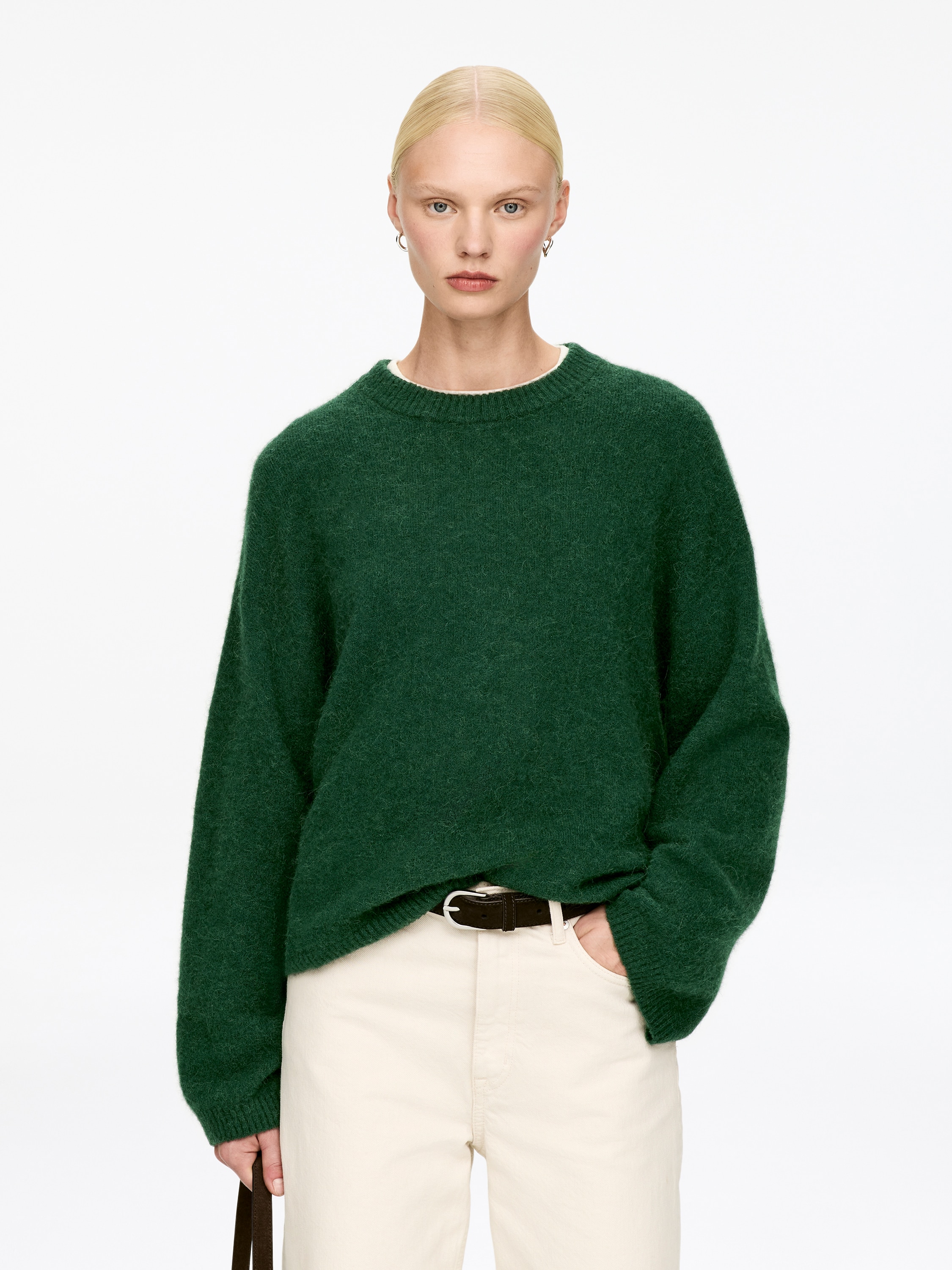 Alpaca-Wool Blend Jumper - Groen/Gebroken wit/Oudroze/Zwart/Beige/Donker bordeauxrood/Paars