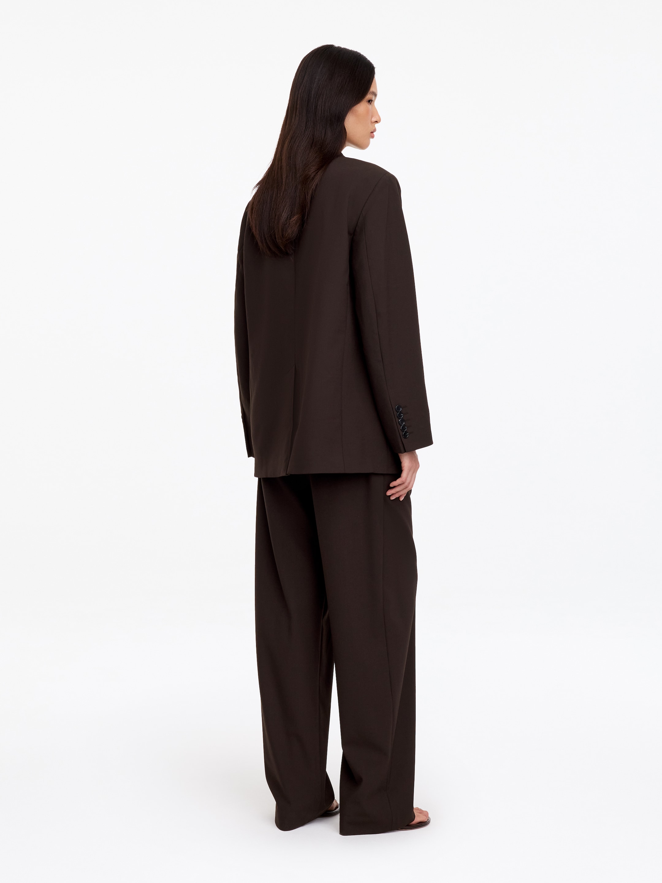 Wool-Blend Relaxed Blazer - Dark Brown - Relaxed fit - women - StillMedia/Lookbook - 5