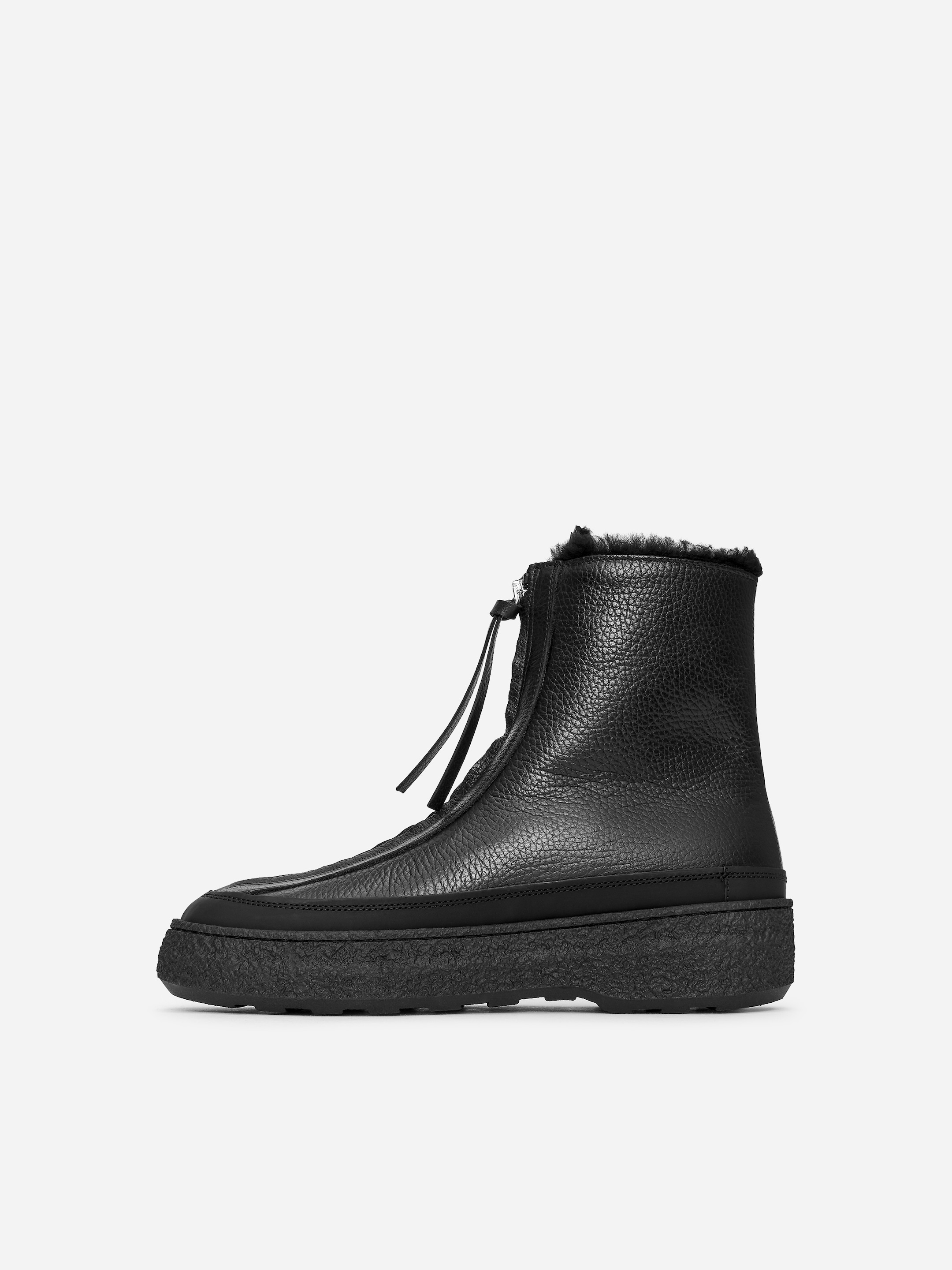 Leather Zip Boots - Black - Women - StillMedia/DescriptiveStillLife - 6