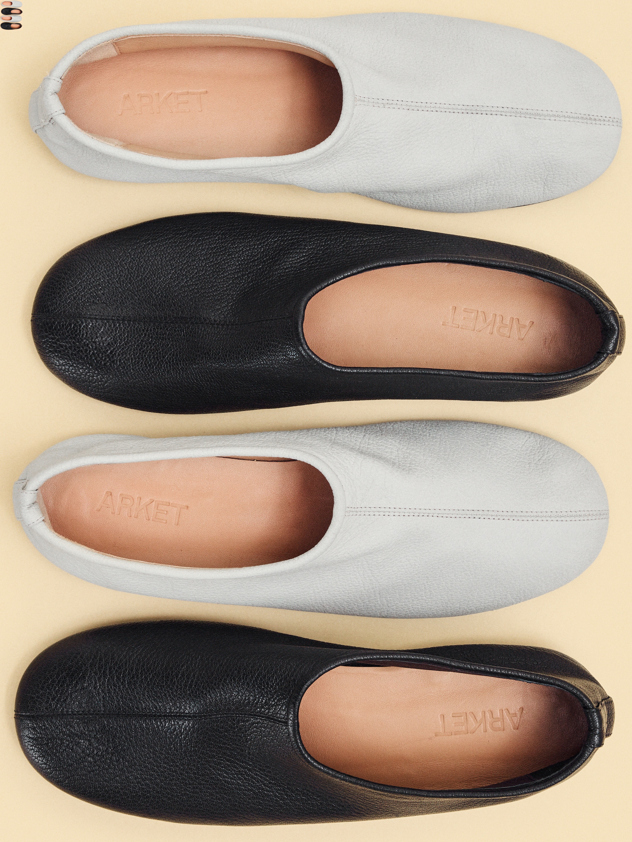 Leather Ballet Flats - Black - Women - StillMedia/Environmental - 1
