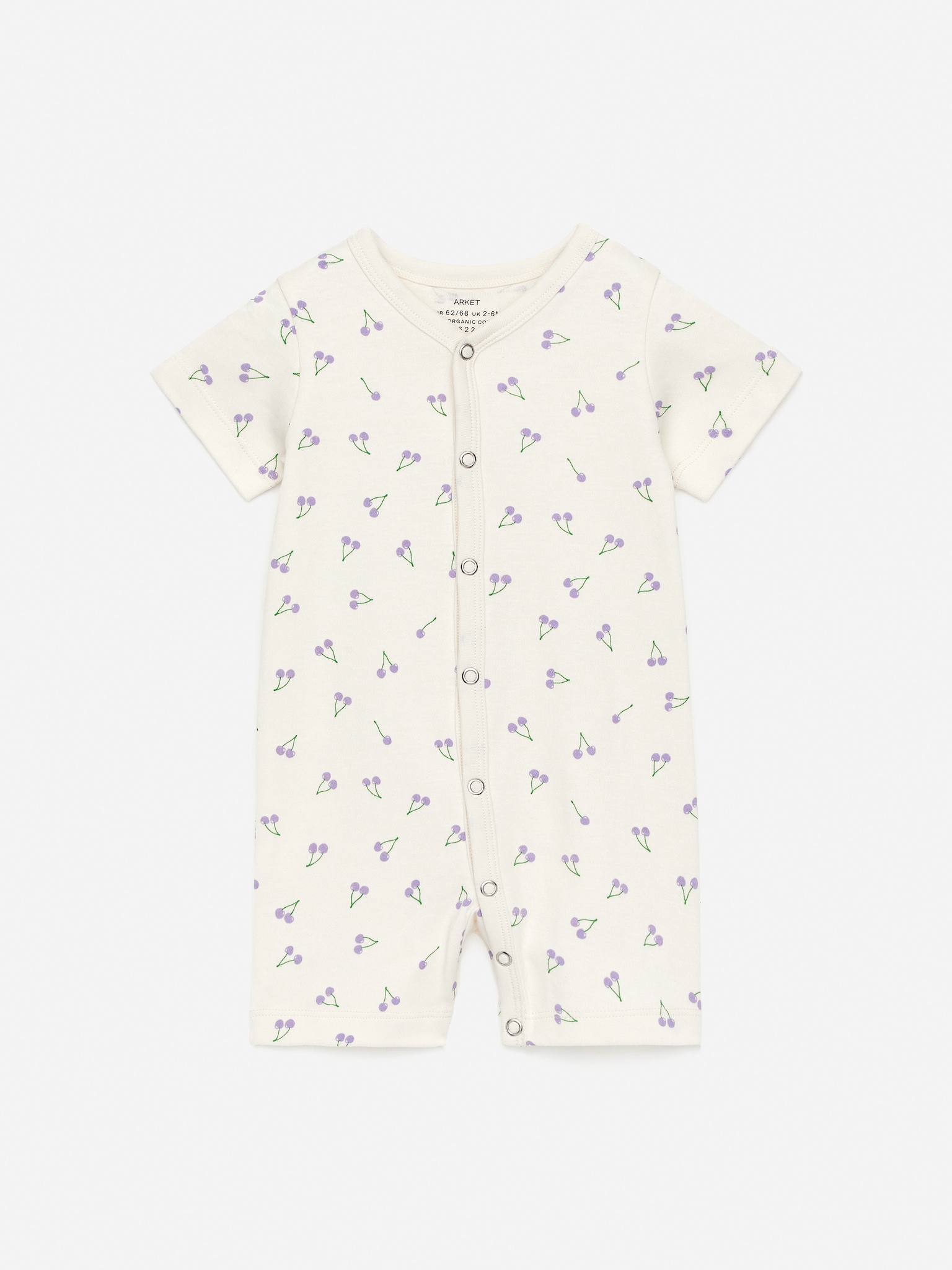 All-in-One Pyjama - Off White/Lilac Cherries