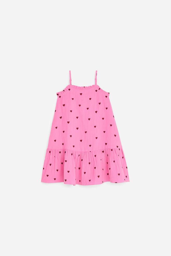 Robe en mousseline de coton - Rose/marron - 1