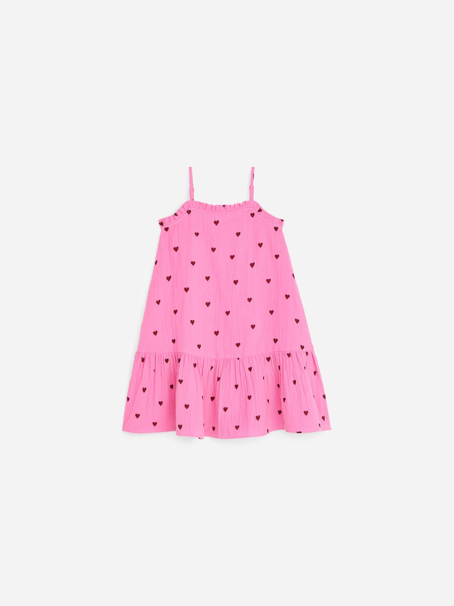 ARKET Girls  Cotton Muslin Dress Brown,  size 104