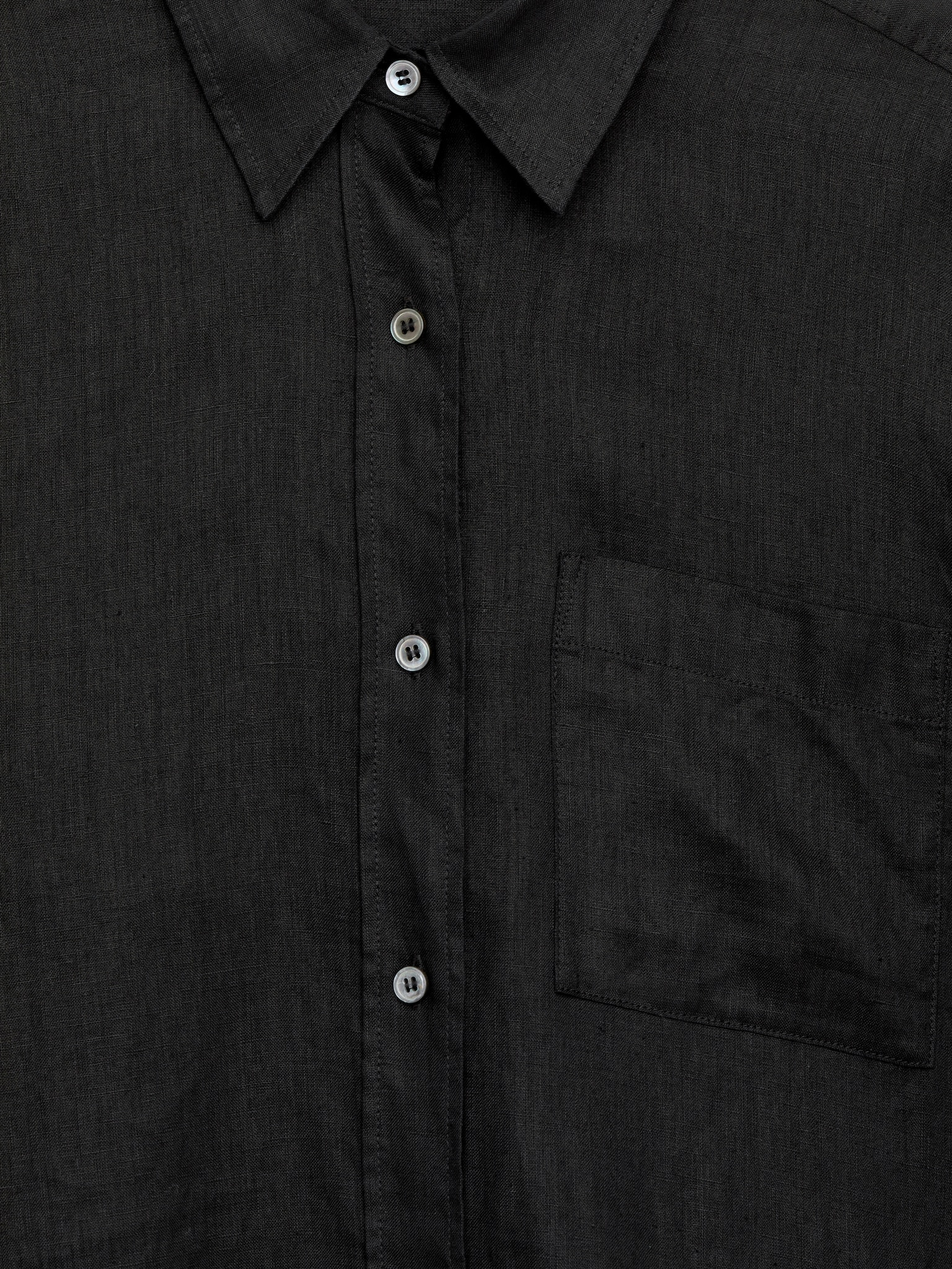Linen Shirt - Black - 5