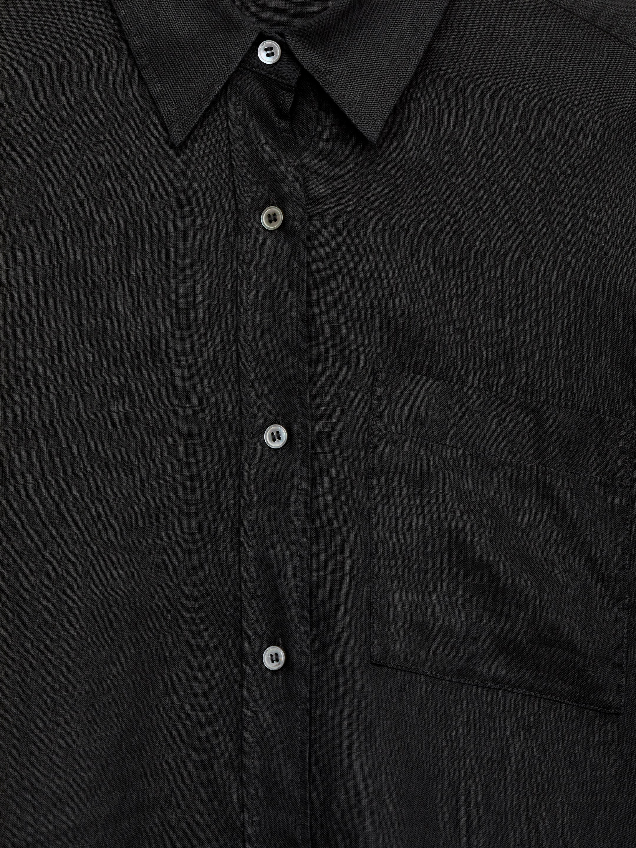 Linen Shirt - Black - Regular fit - Women - StillMedia/DescriptiveDetail - 1