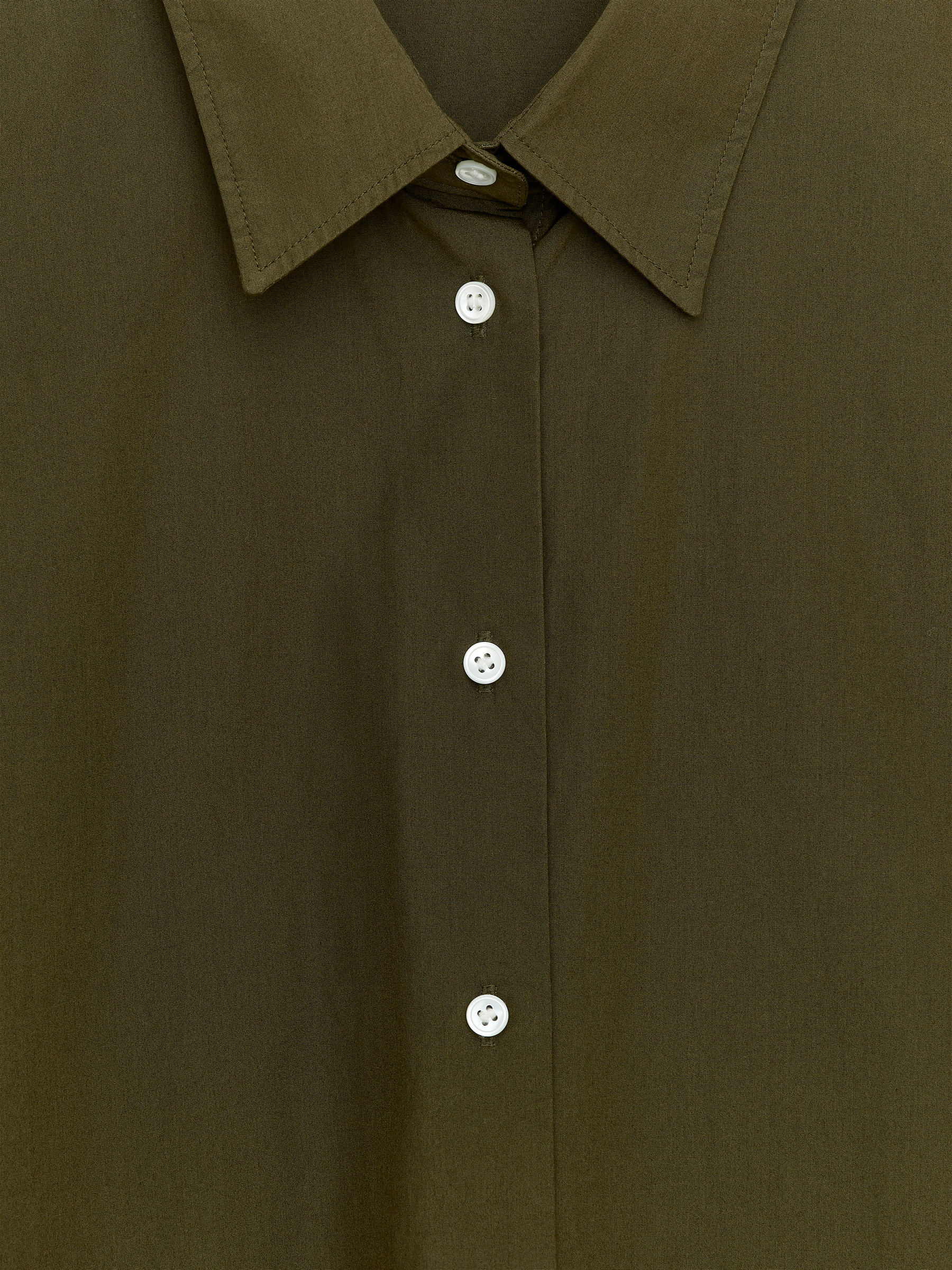 Camisa de popelina de algodón - Verde caqui - Corte relajado - Women - StillMedia/DescriptiveDetail - 2