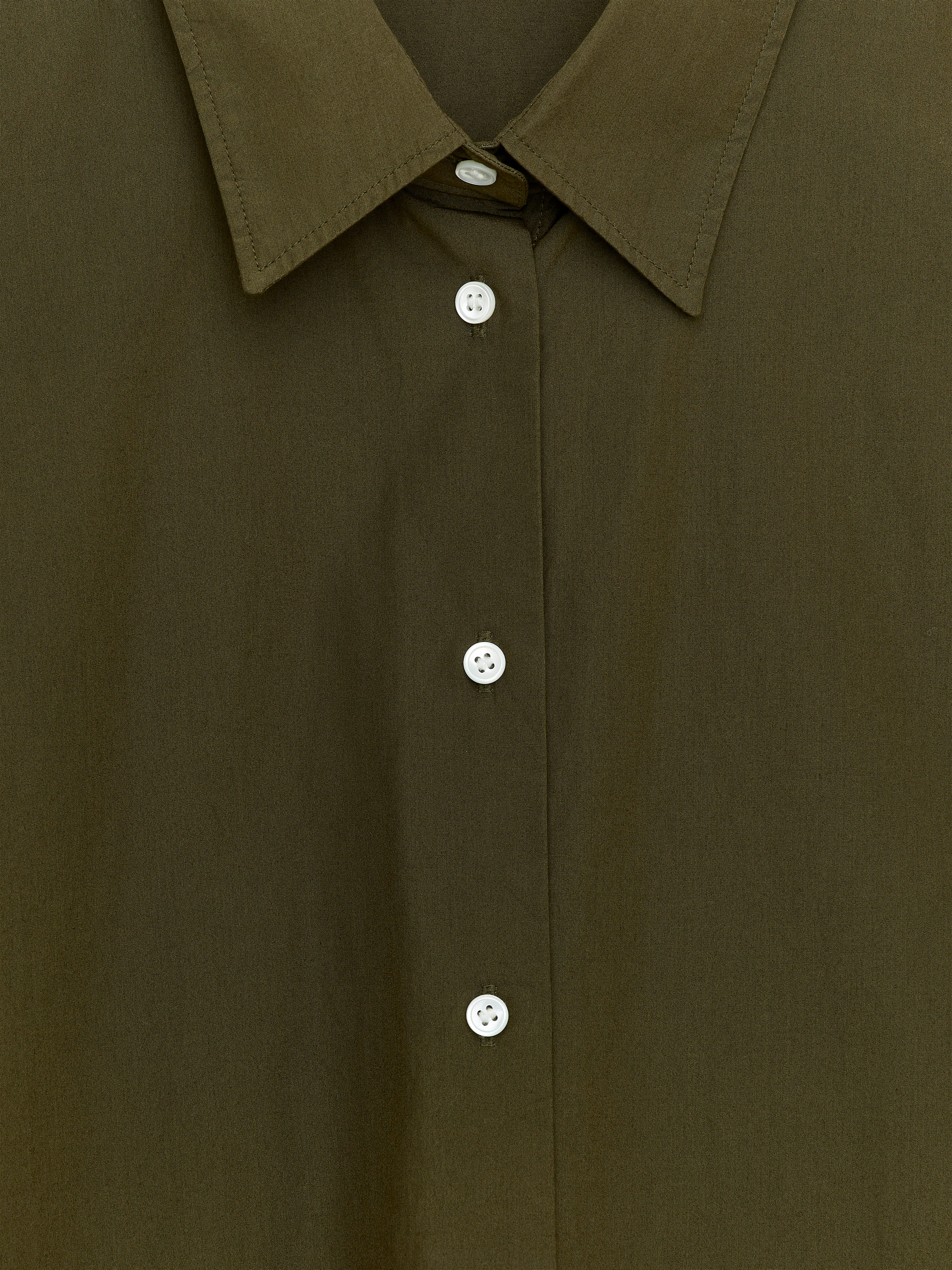 Cotton Poplin Shirt - Khaki Green - Relaxed fit - Women - StillMedia/DescriptiveDetail - 2