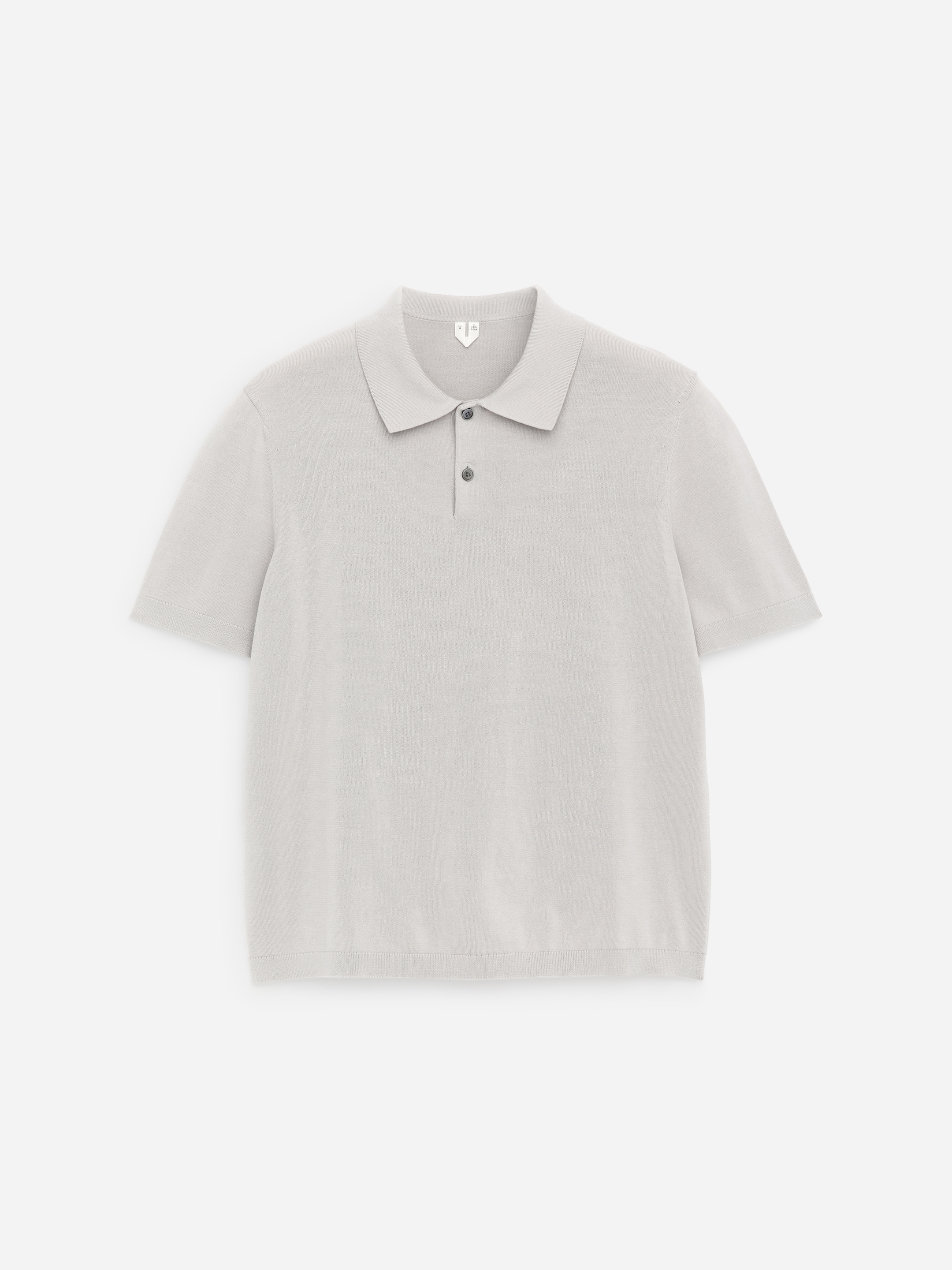 Fine-Knit Polo Shirt-Beige-18451