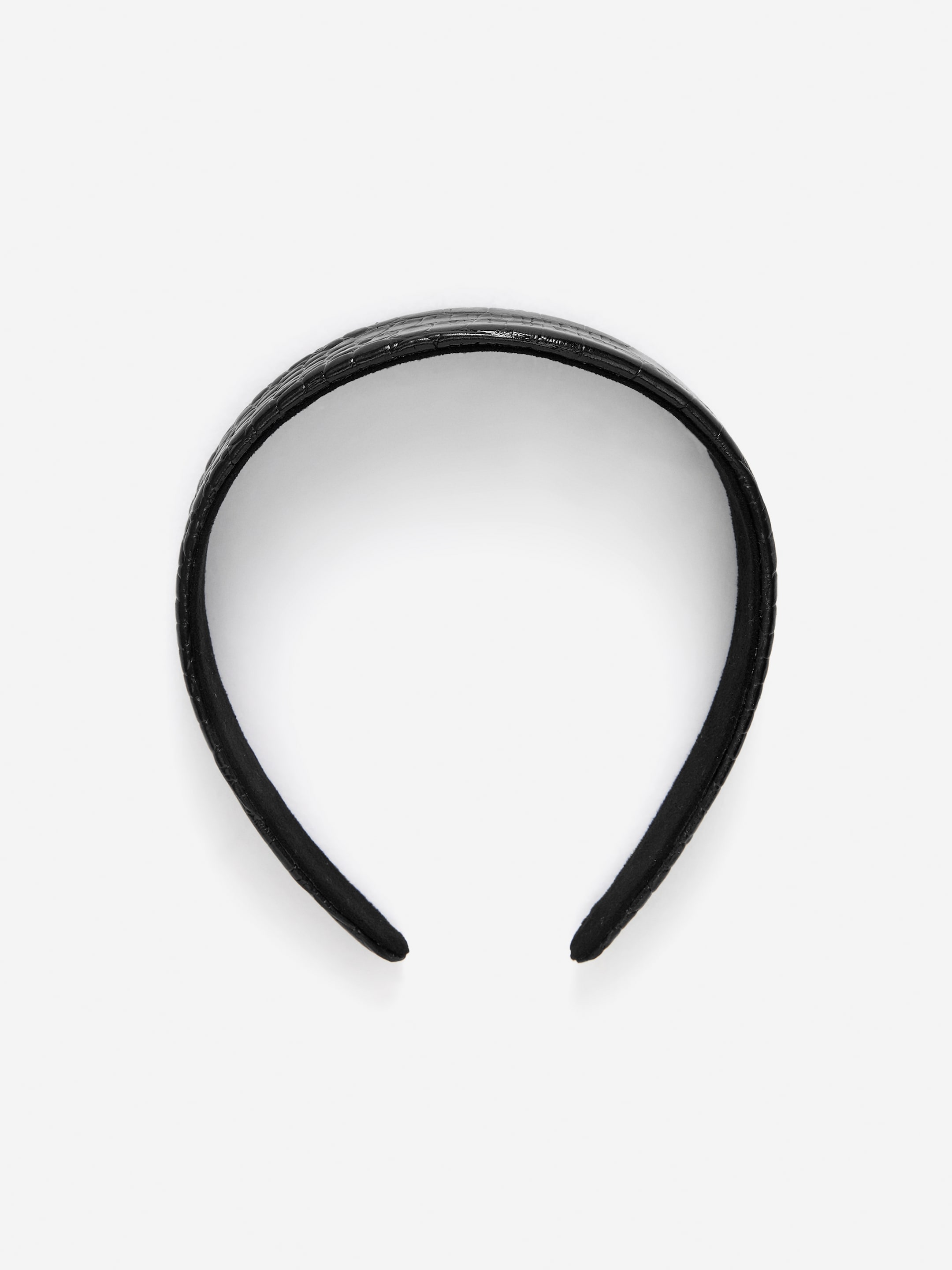 Croco-Effect Lether Alice Band - Black/Faux Crocodile - Women - StillMedia/DescriptiveStillLife - 1