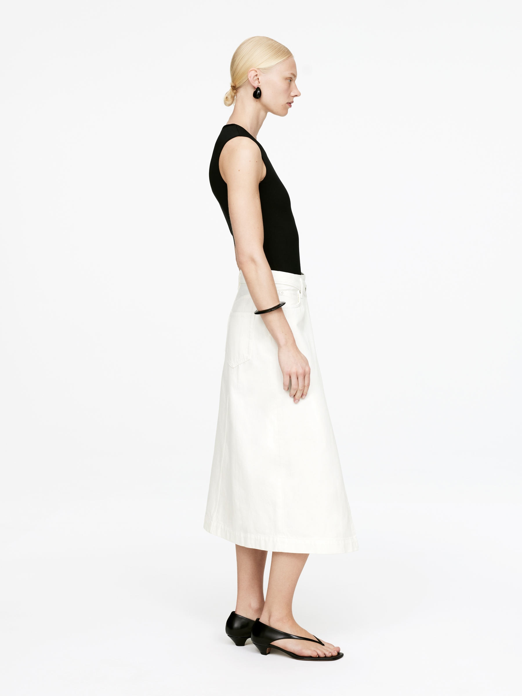 Denim Wrap Skirt - White - Regular fit - Women - StillMedia/Lookbook - 5